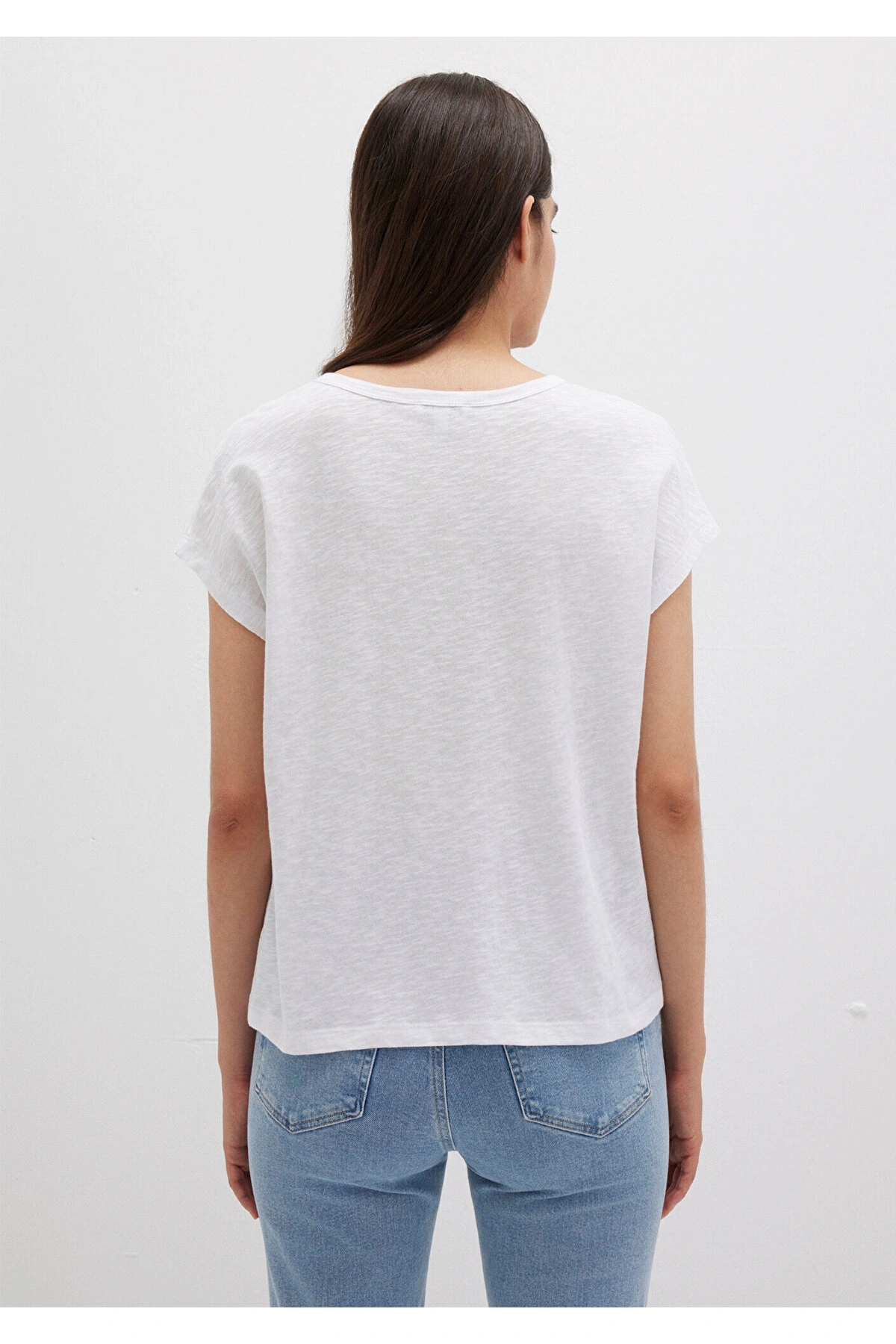 MAVİ KISA KOLLU BASİC Beyaz