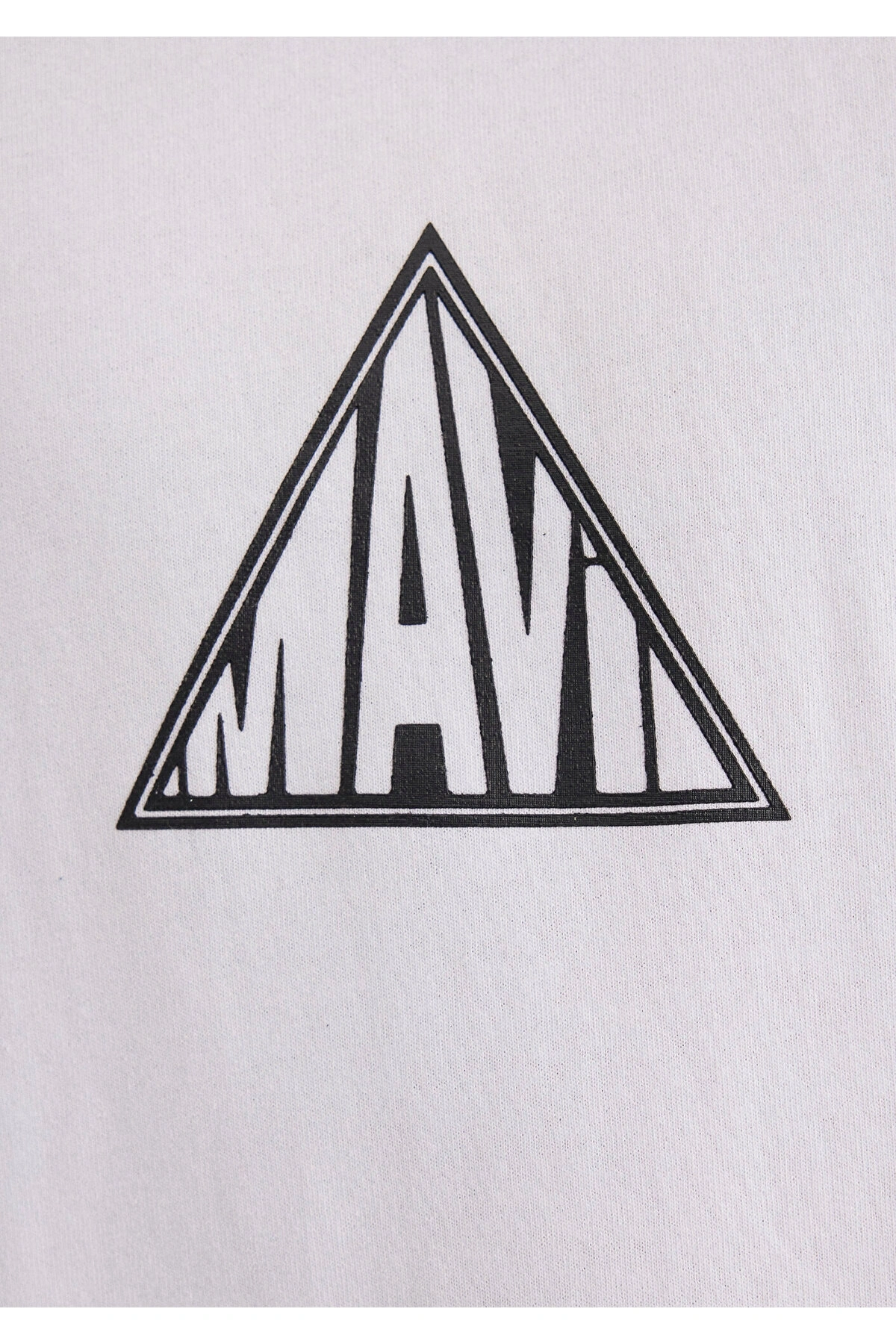 Mavi Baskılı Beyaz Tişört Loose Fit / Bol Rahat Kesim