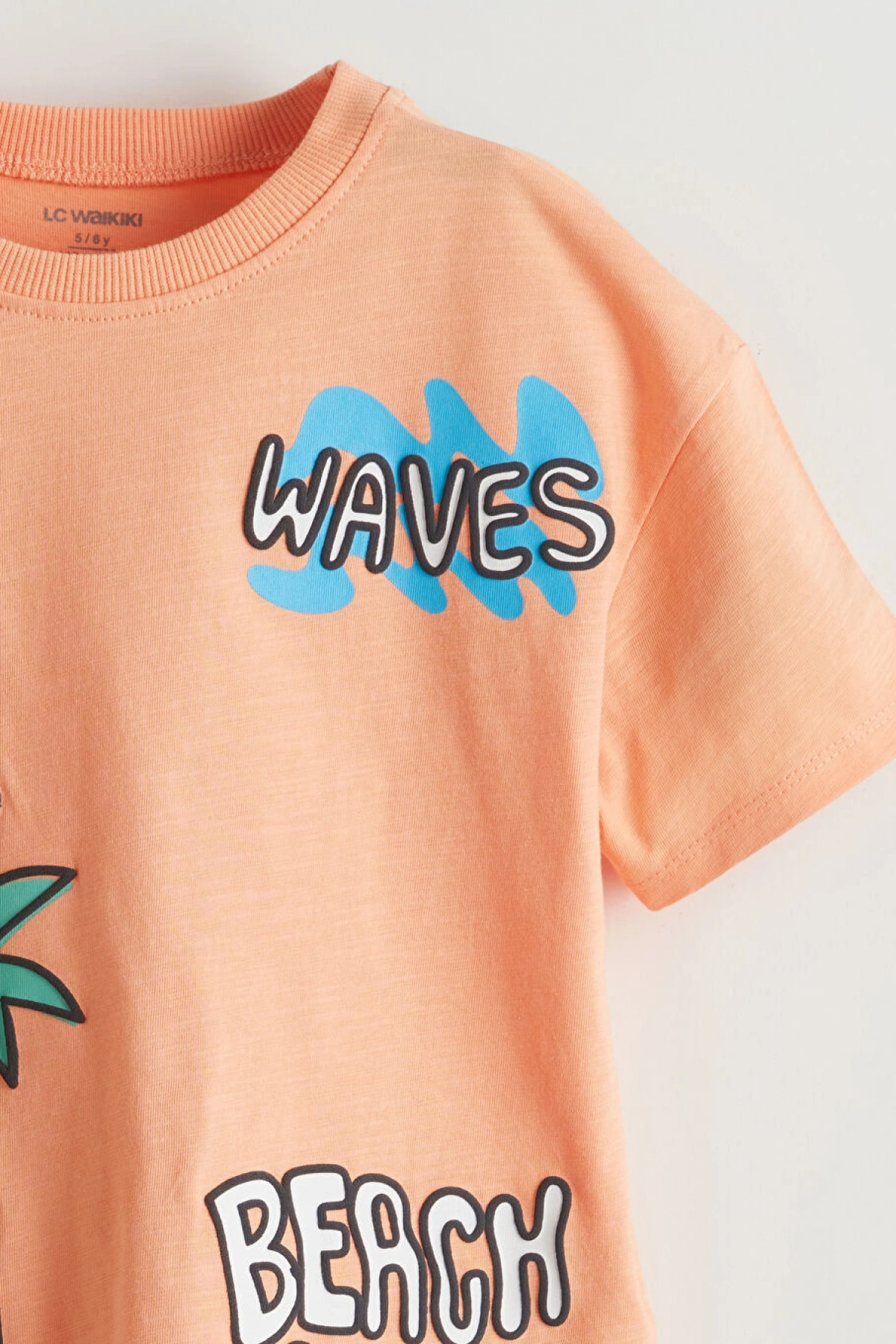 LCW Kids Turuncu Bisiklet Yaka Erkek Çocuk Tişört