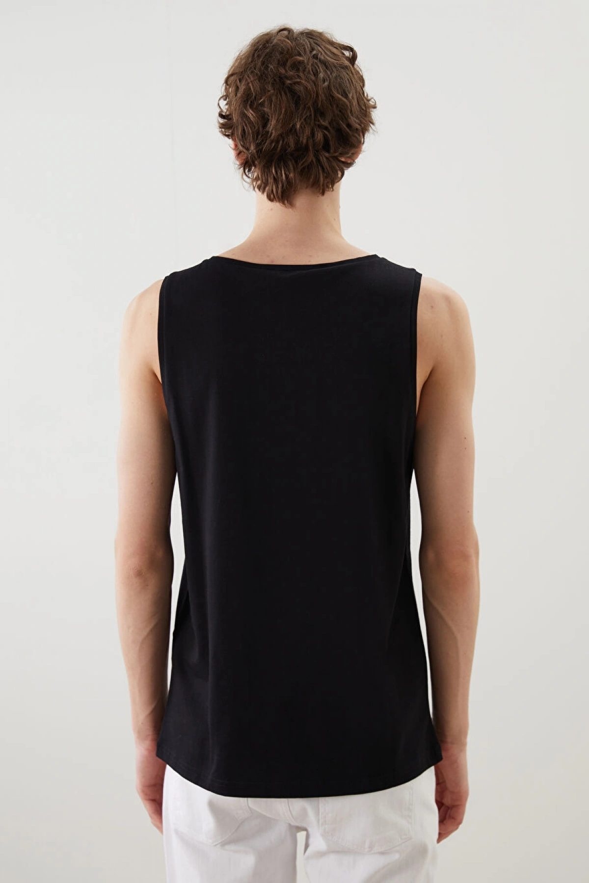 XSIDE Siyah Florida Baskılı Erkek Kolsuz Tişört