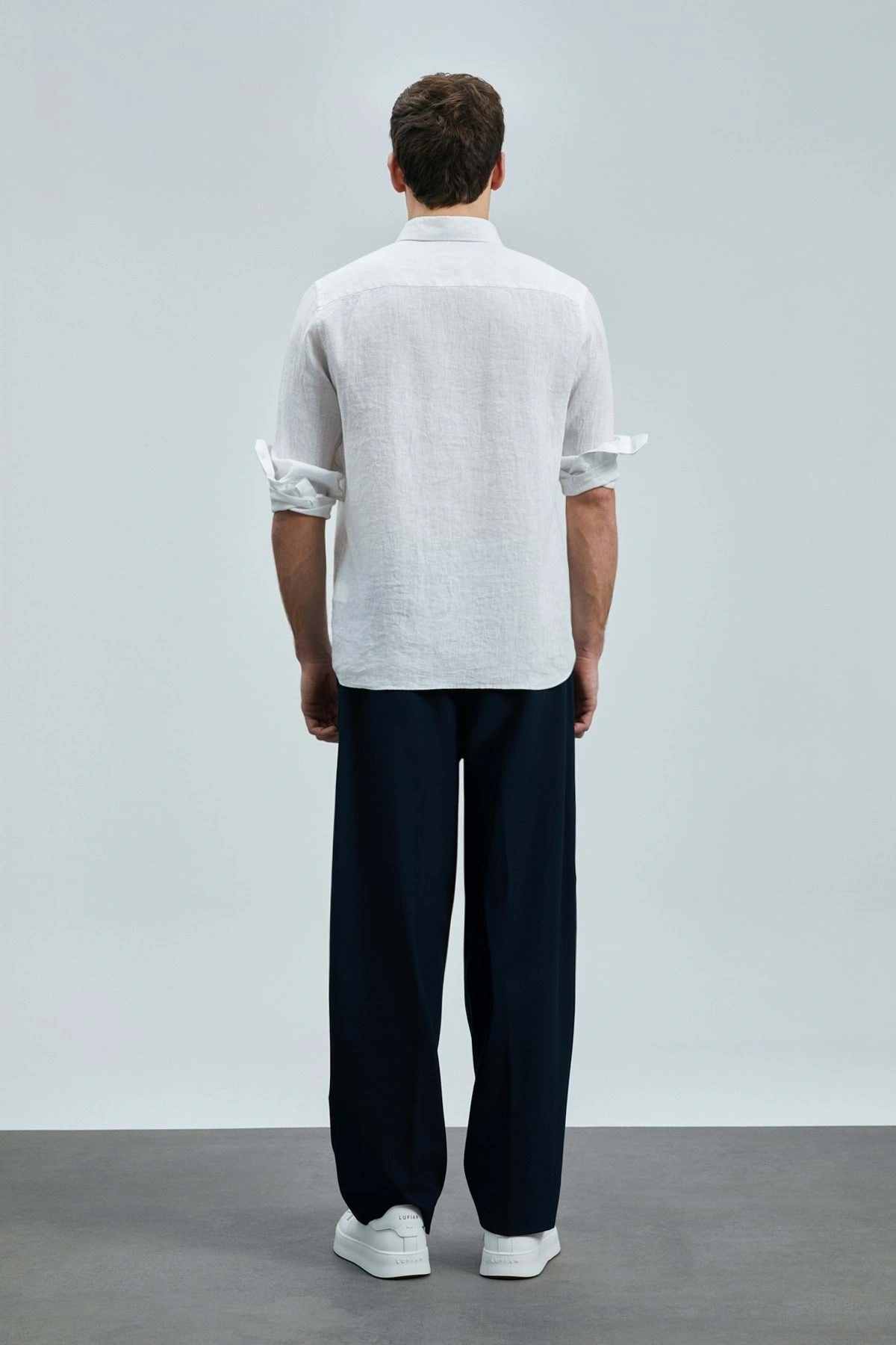 Lufian 111010630 Pitaya Keten Gömlek Comfort Fit Erkek Gömlek BEYAZ