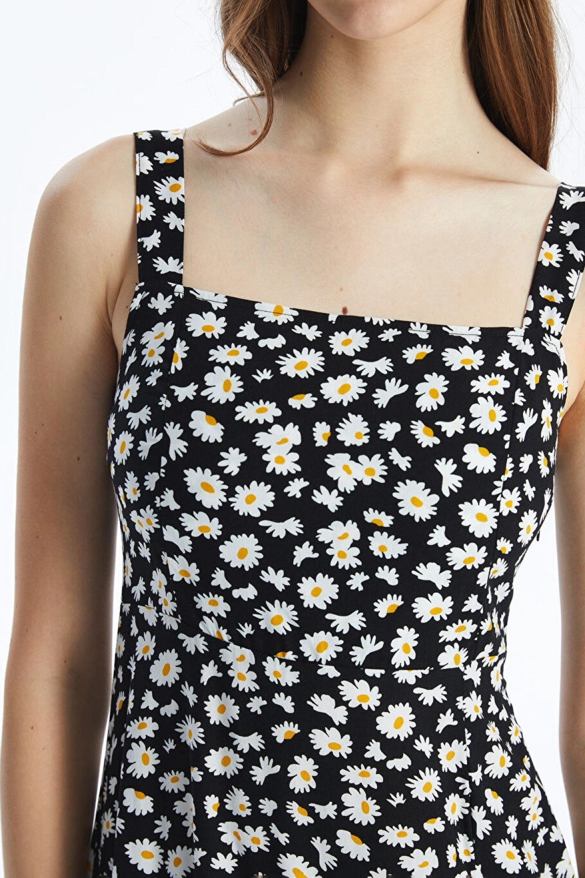 LC Waikiki XSIDE Kare Yaka Çiçekli Kadın Elbise