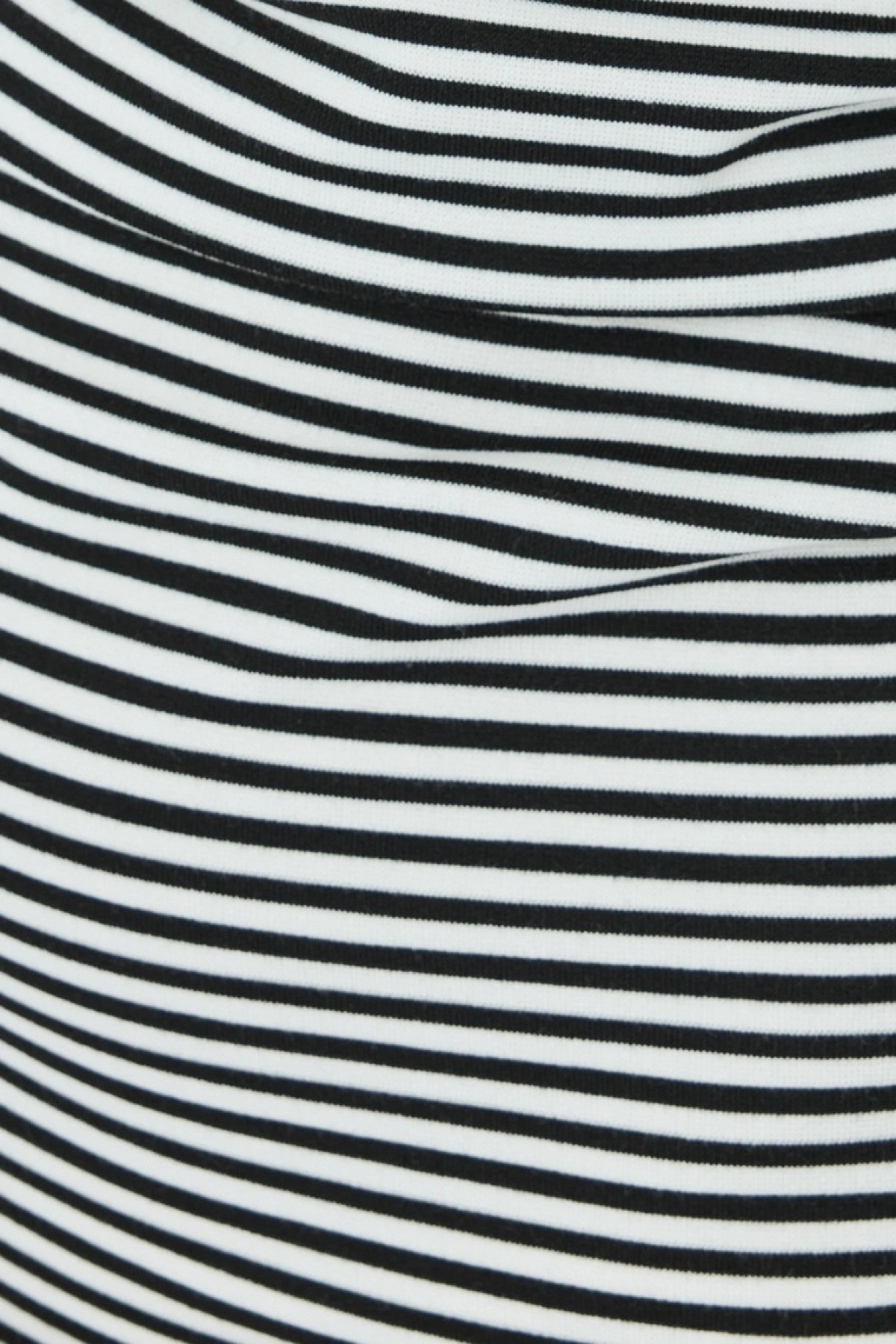 KOTON Slim Fit Yuvarlak Yaka Kolsuz Drape Detaylı Mini Çizgili Kalem Elbise