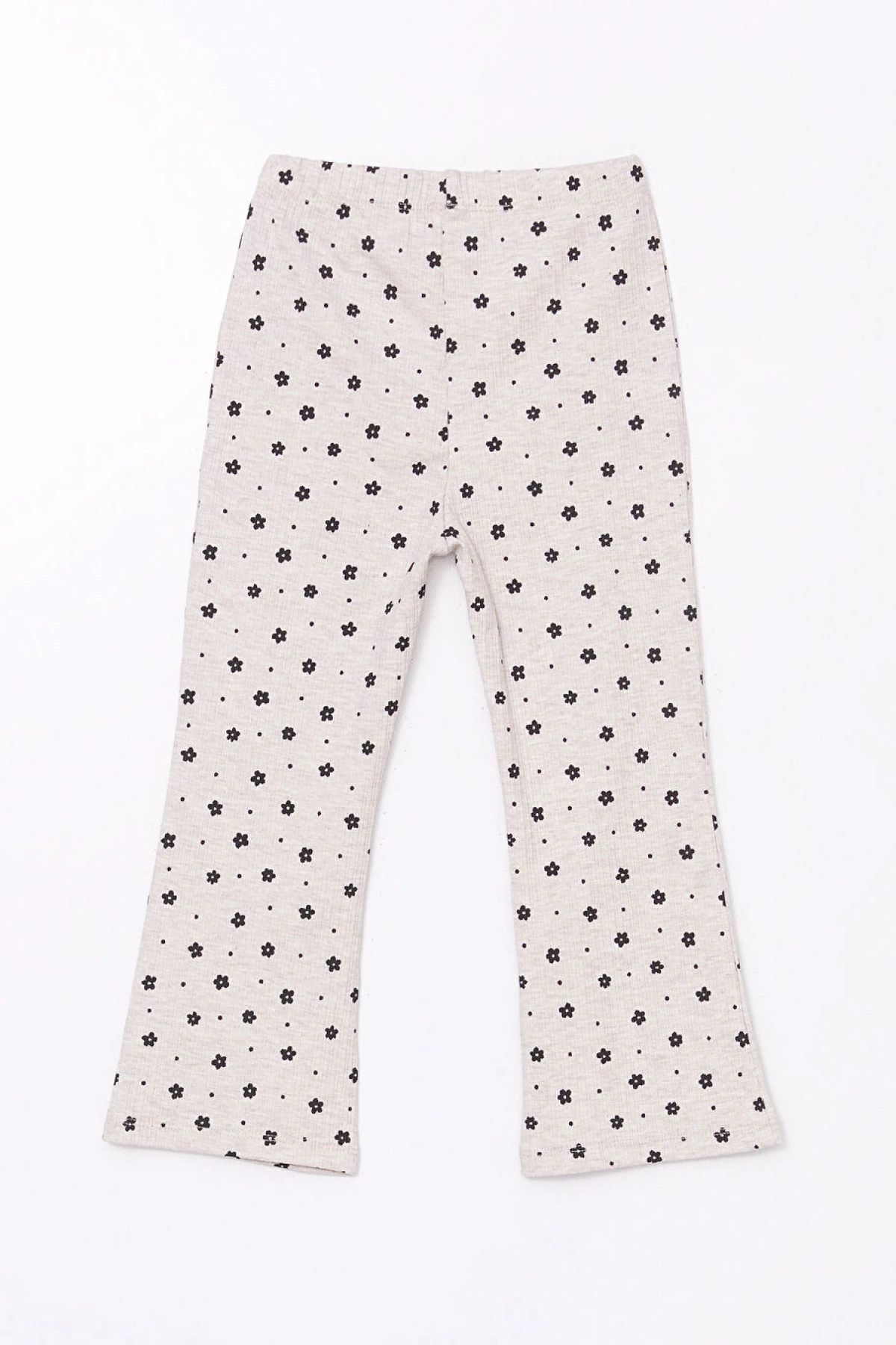 LCW Kids Bisiklet Yaka Çiçekli Kız Çocuk Bluz ve Tayt Pantolon 2li
