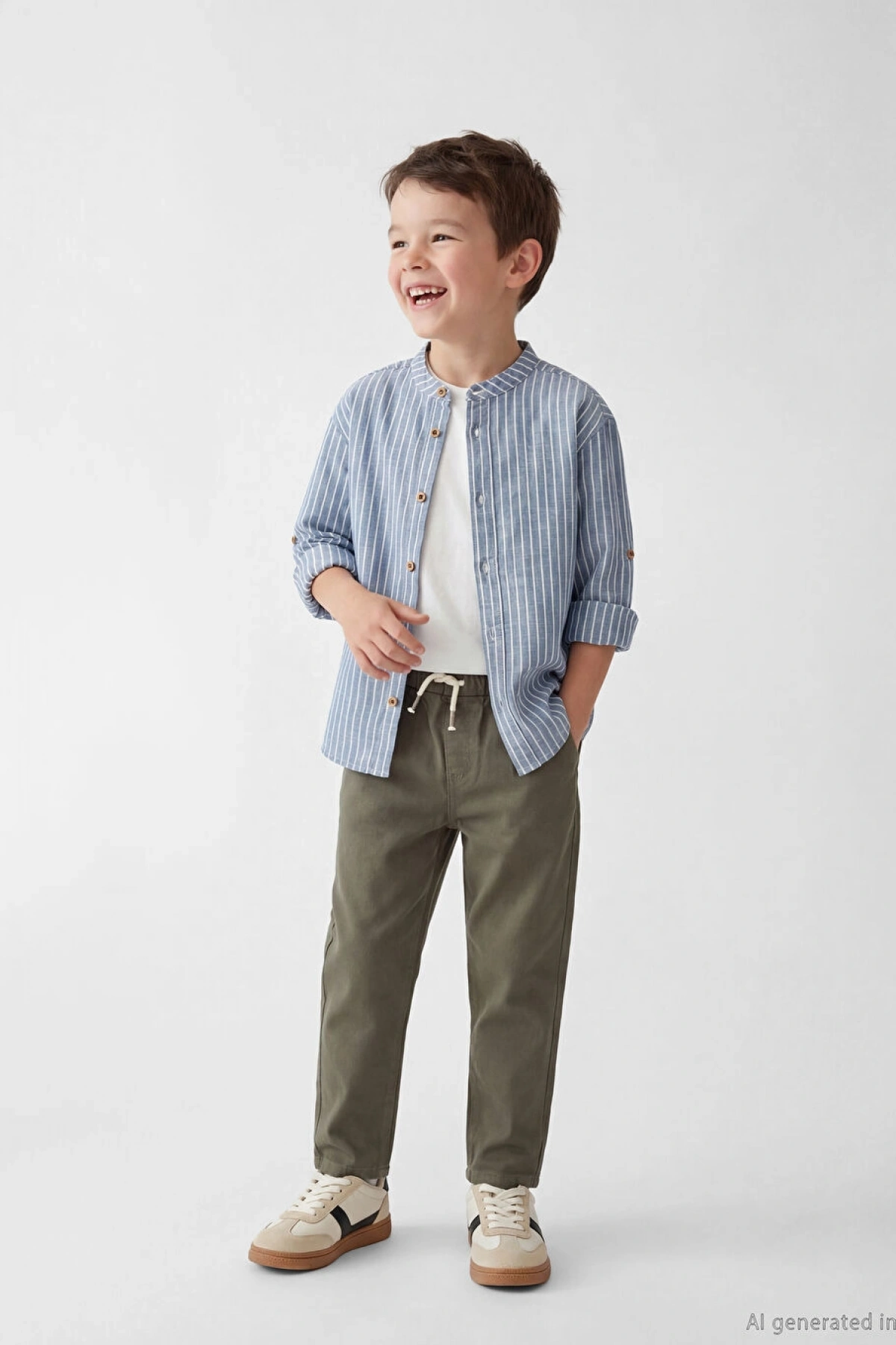 LCW Kids Haki Beli Lastikli Erkek Çocuk Pantolon