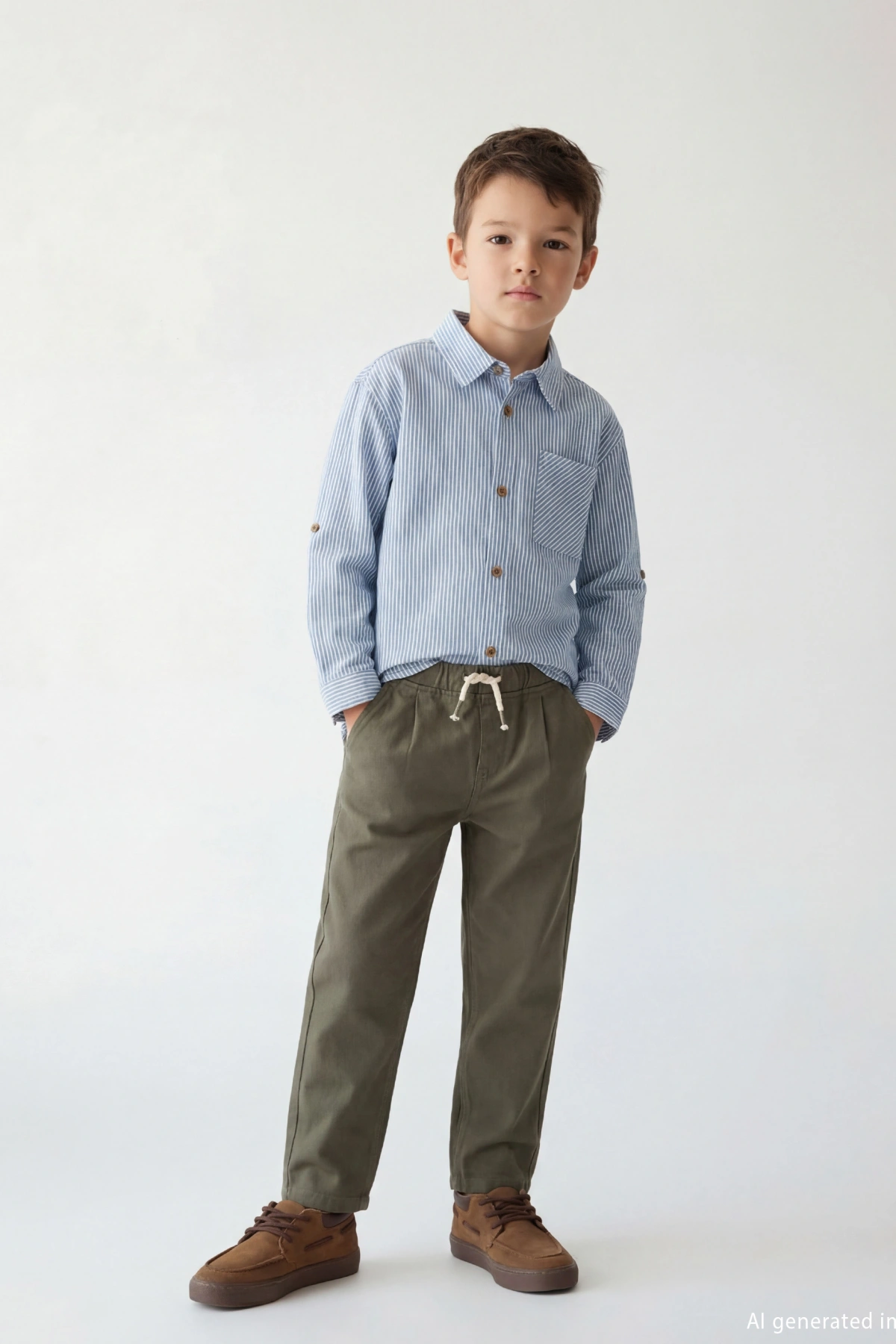 LCW Kids Haki Beli Lastikli Erkek Çocuk Pantolon