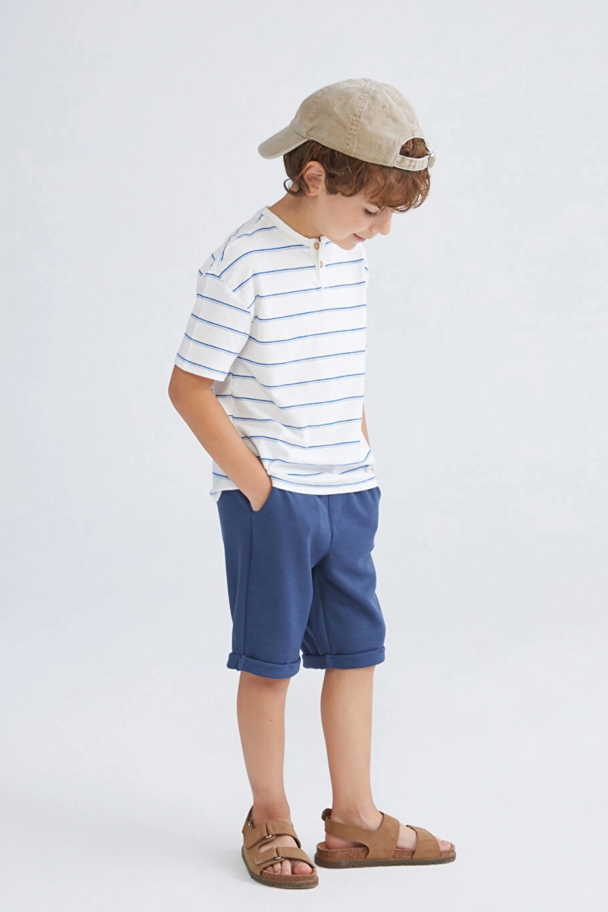 LCW Kids Çizgili Erkek Çocuk Tişört ve Pantolon 2li