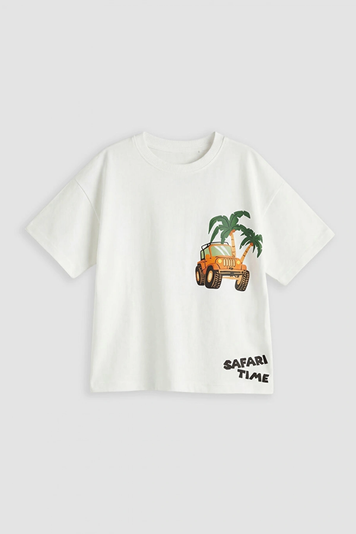 LCW baby Ekru Baskılı Erkek Çocuk Tişört Ve Şort 2li Takım