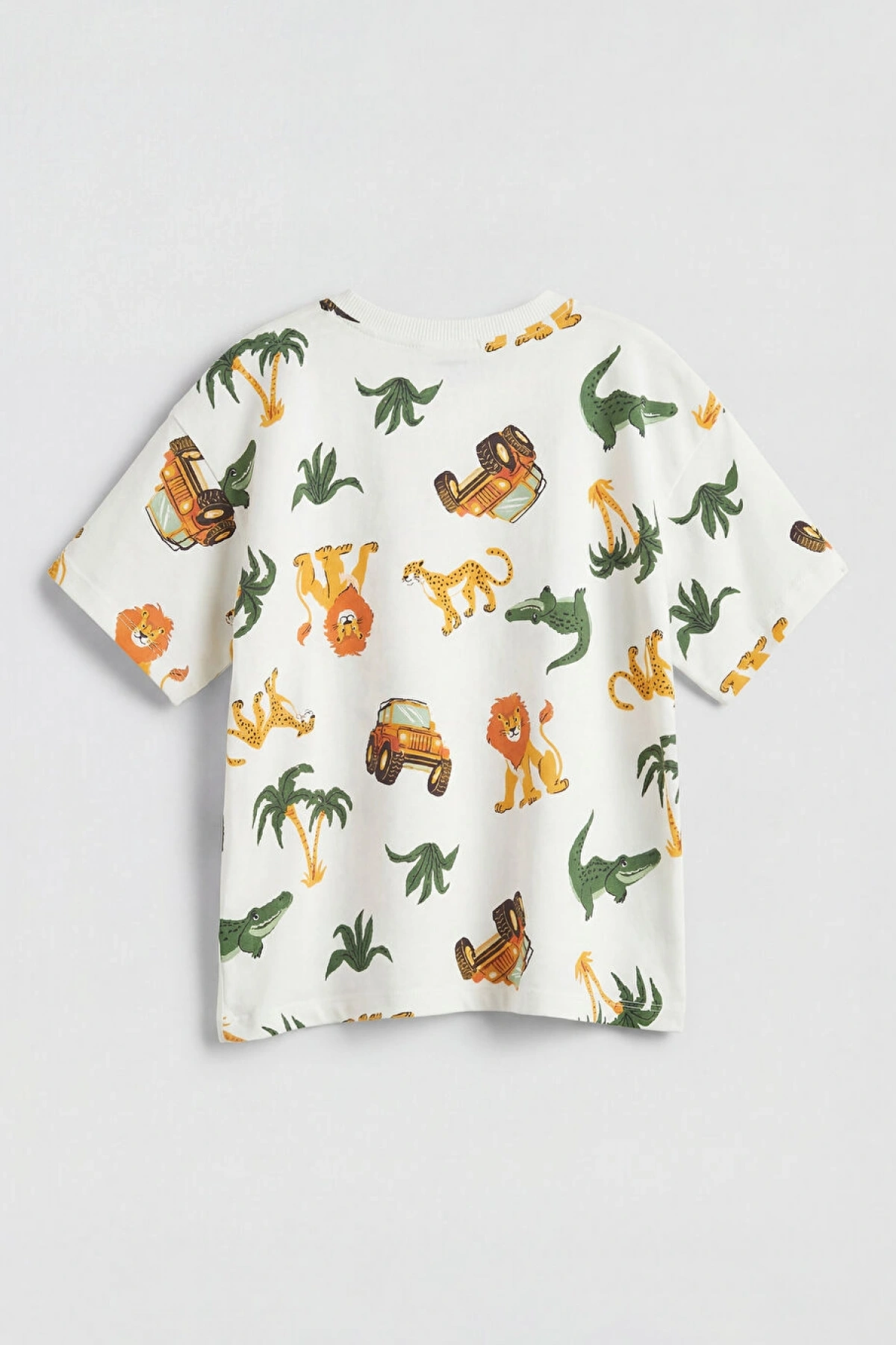 LCW baby Ekru Baskılı Erkek Çocuk Tişört Ve Şort 2li Takım