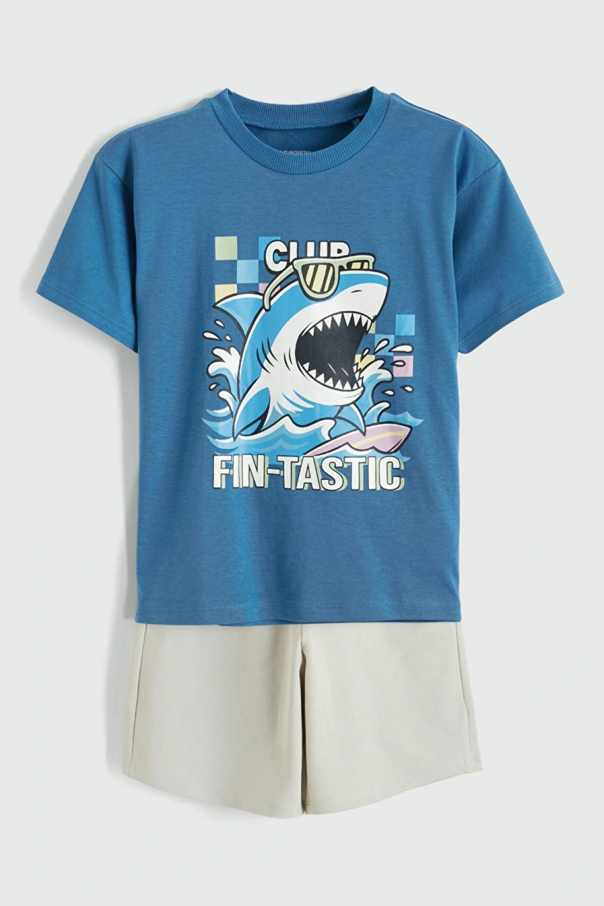 LCW Kids Mavi Baskılı Erkek Çocuk Tişört Ve Şort