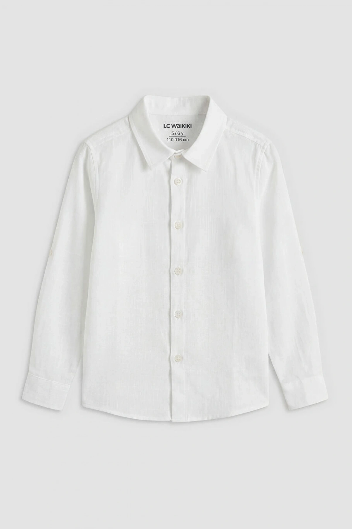 LCW Kids Beyaz Uzun Kollu Poplin Erkek Çocuk Gömlek