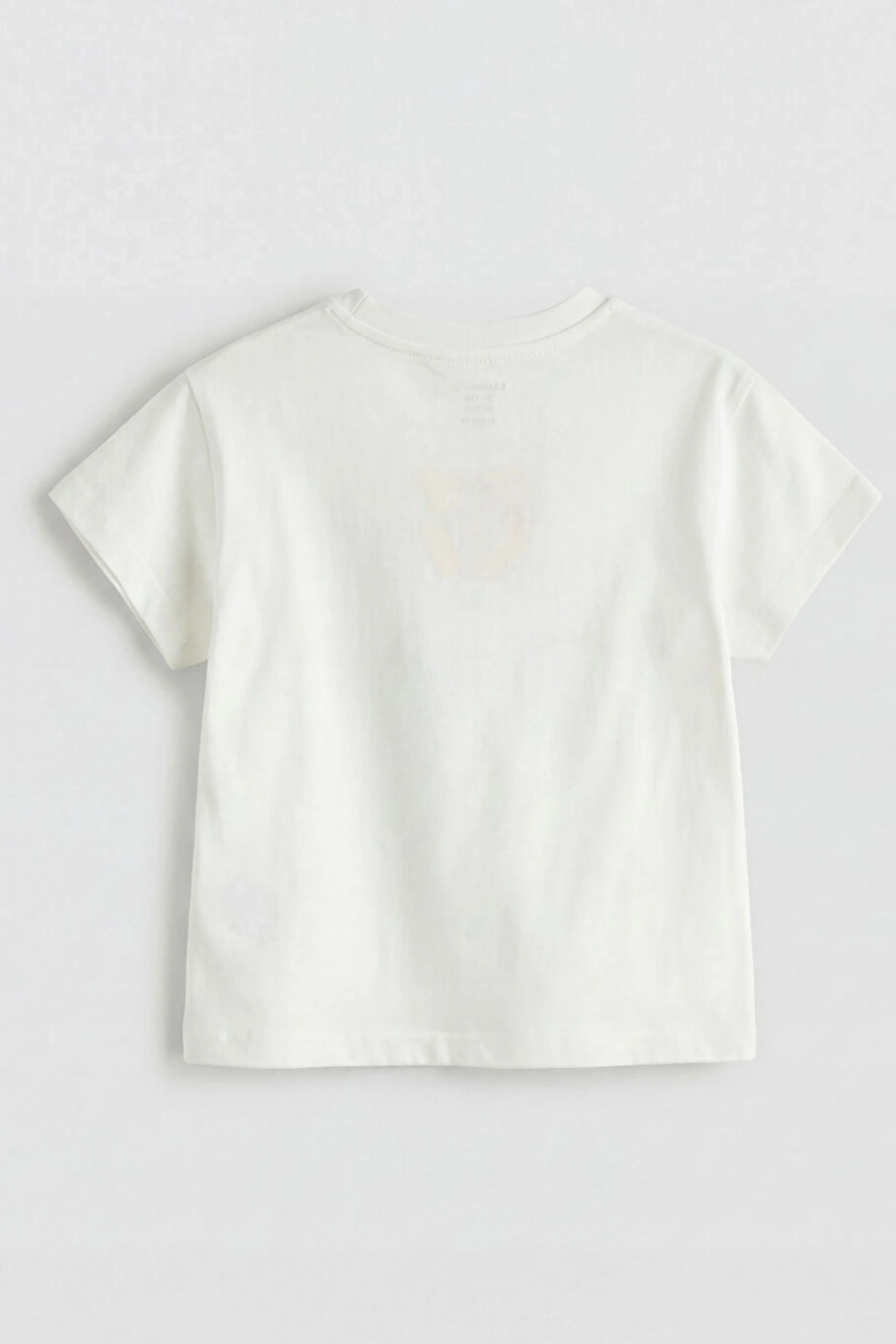 LCW baby Ekru Bisiklet Yaka Baskılı Erkek Bebek Tişört