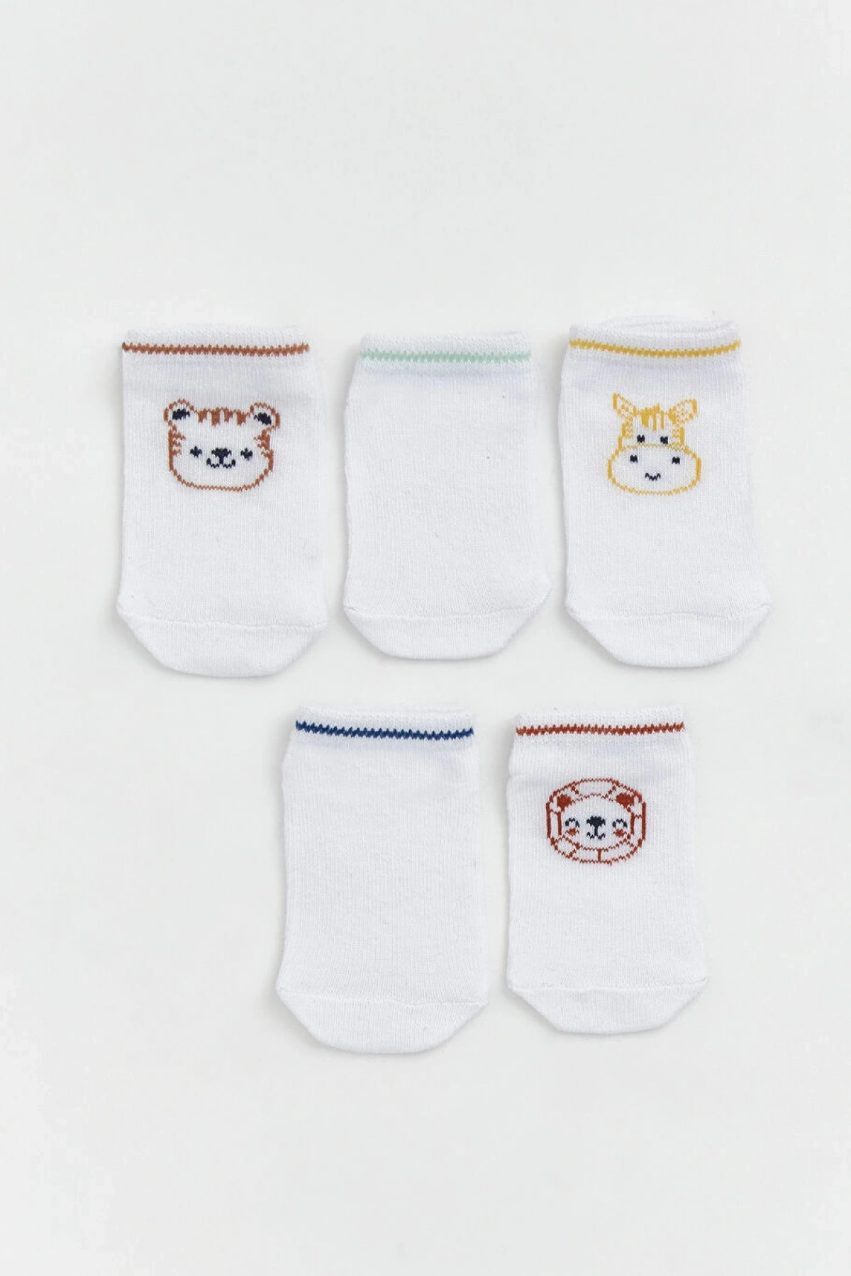 LCW baby Ekru Hayvan Desenli Erkek Bebek Patik Çorap