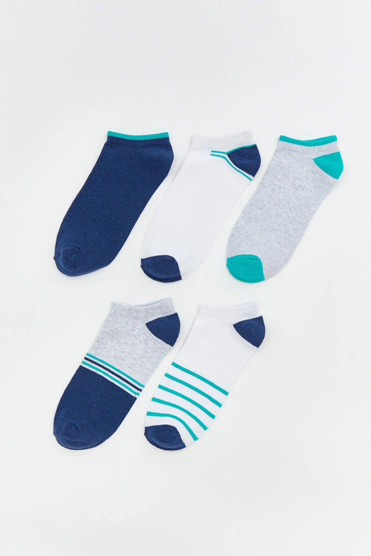 LCW Kids Karışık Çizgili Erkek Çocuk Patik Çorap 5li