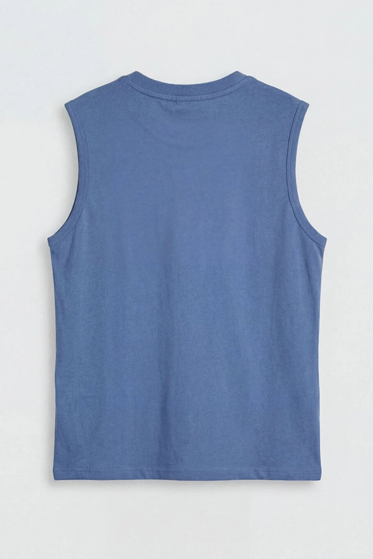 LCW Kids Mavi Bisiklet Yaka Baskılı Erkek Çocuk Atlet