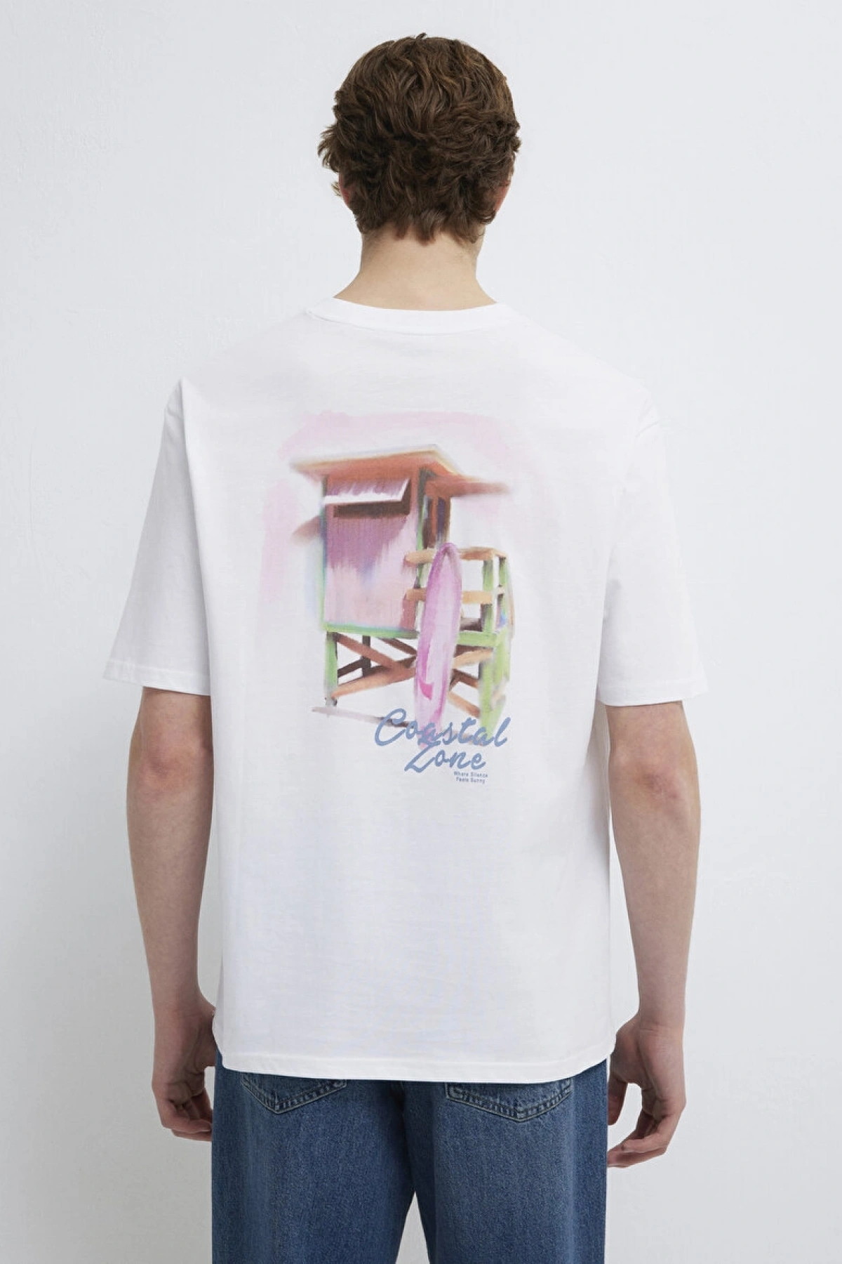 MAVİ Baskılı Beyaz Tişört