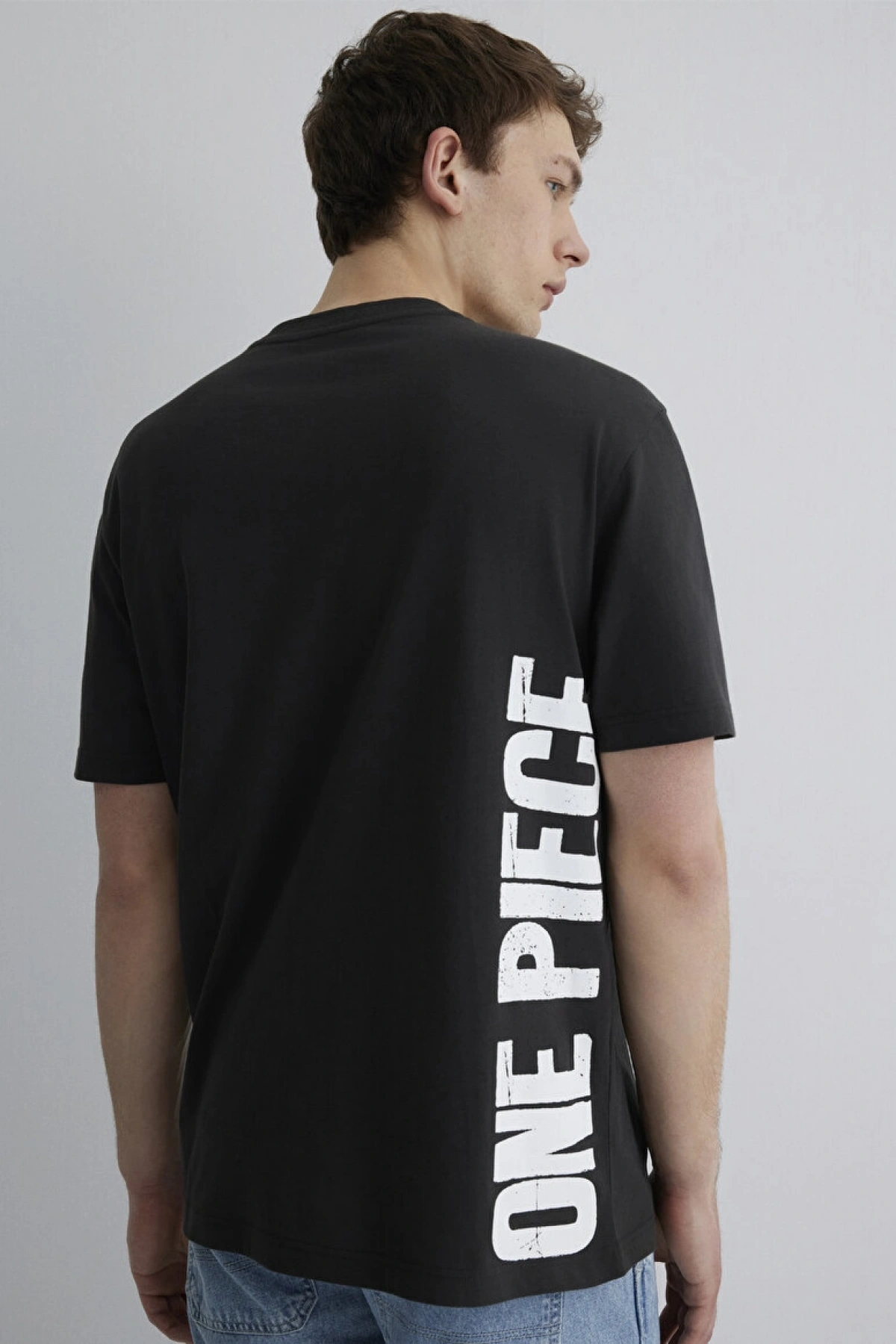 MAVİ One Piece Baskılı Antrasit Tişört