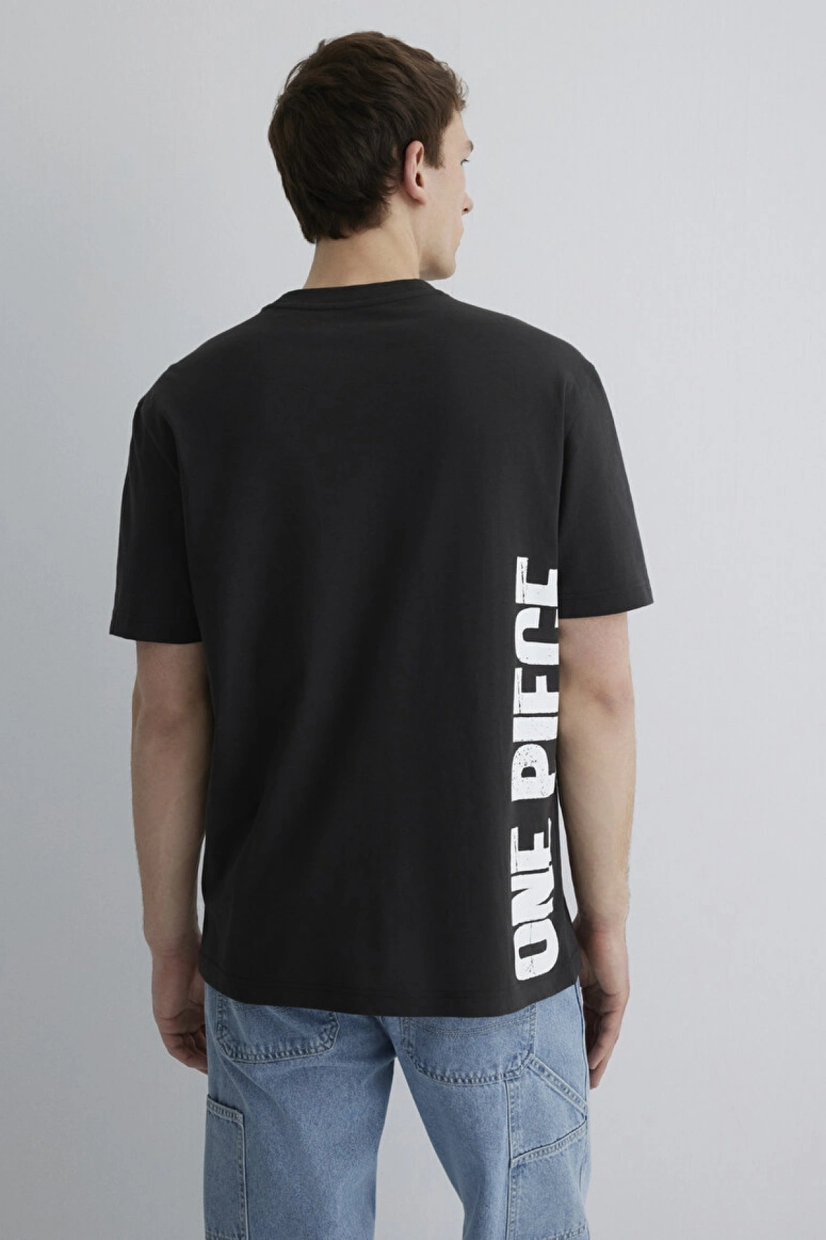 MAVİ One Piece Baskılı Antrasit Tişört