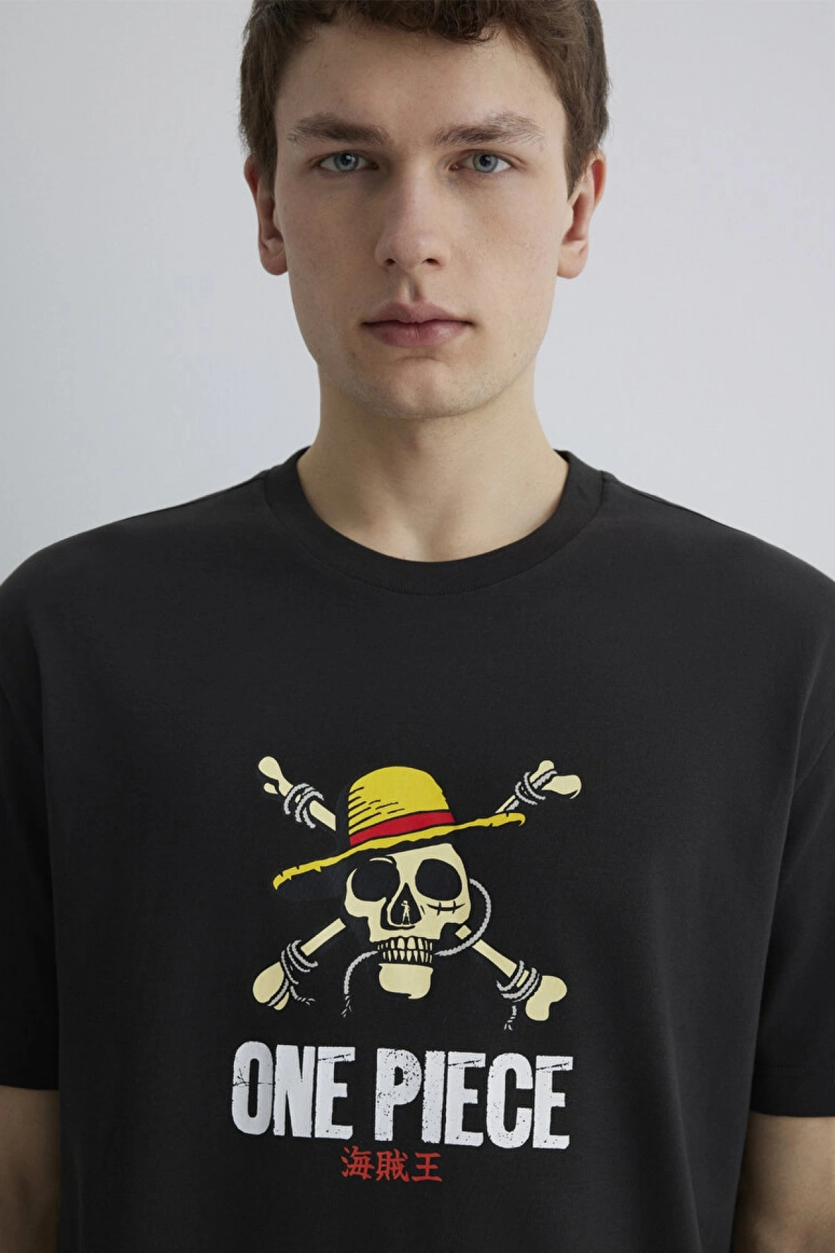 MAVİ One Piece Baskılı Antrasit Tişört