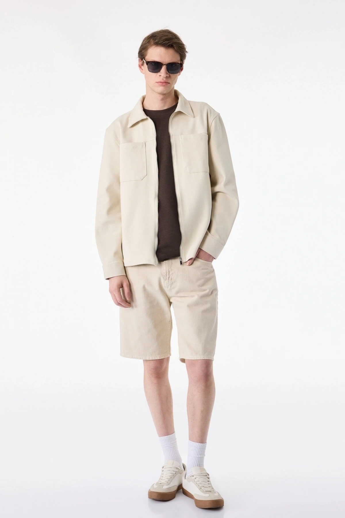 Koton Uzun Kollu Cepli Klasik Yaka Fermuarlı Gömlek Ceket