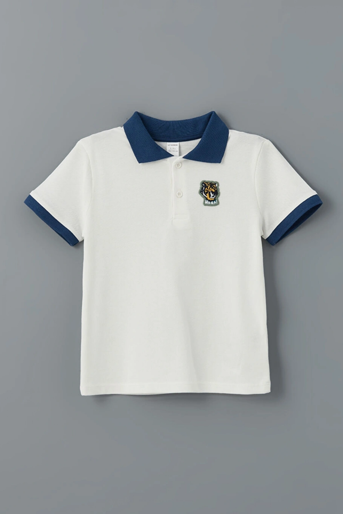 LCW Kids Ekru Polo Yaka Nakışlı Erkek Çocuk Tişört ve Şort 2li