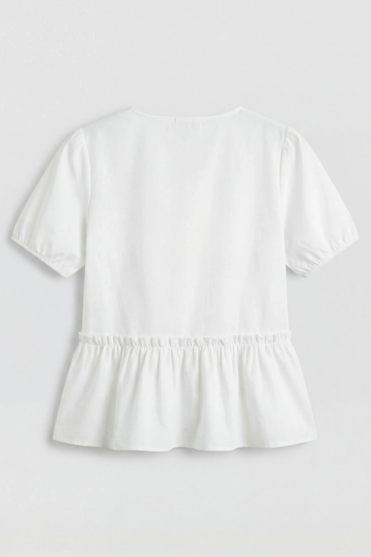 LCW Kids Ekru Fırfır Detaylı Kız Çocuk Gömlek
