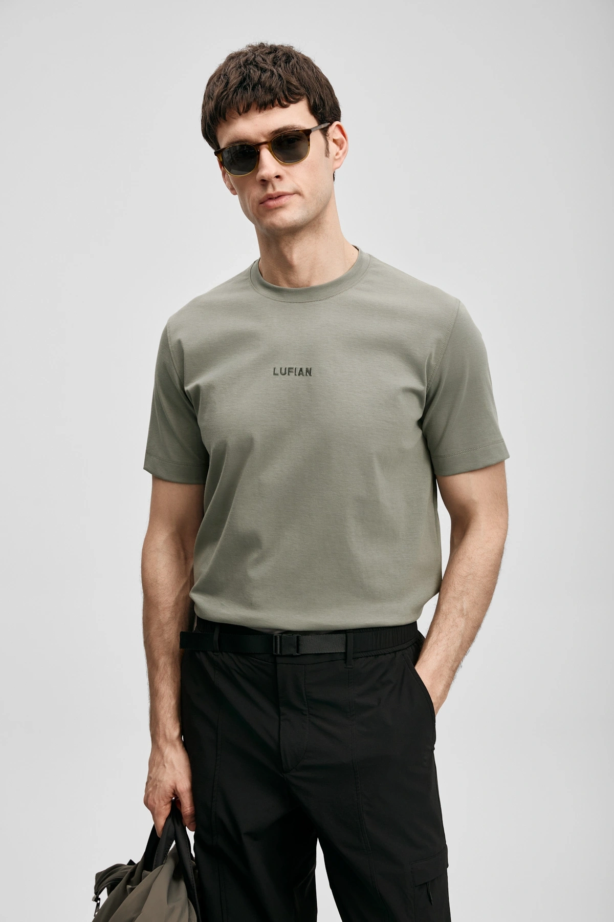 Lufian Marcus Modern Grafik T- Shirt Yeşil