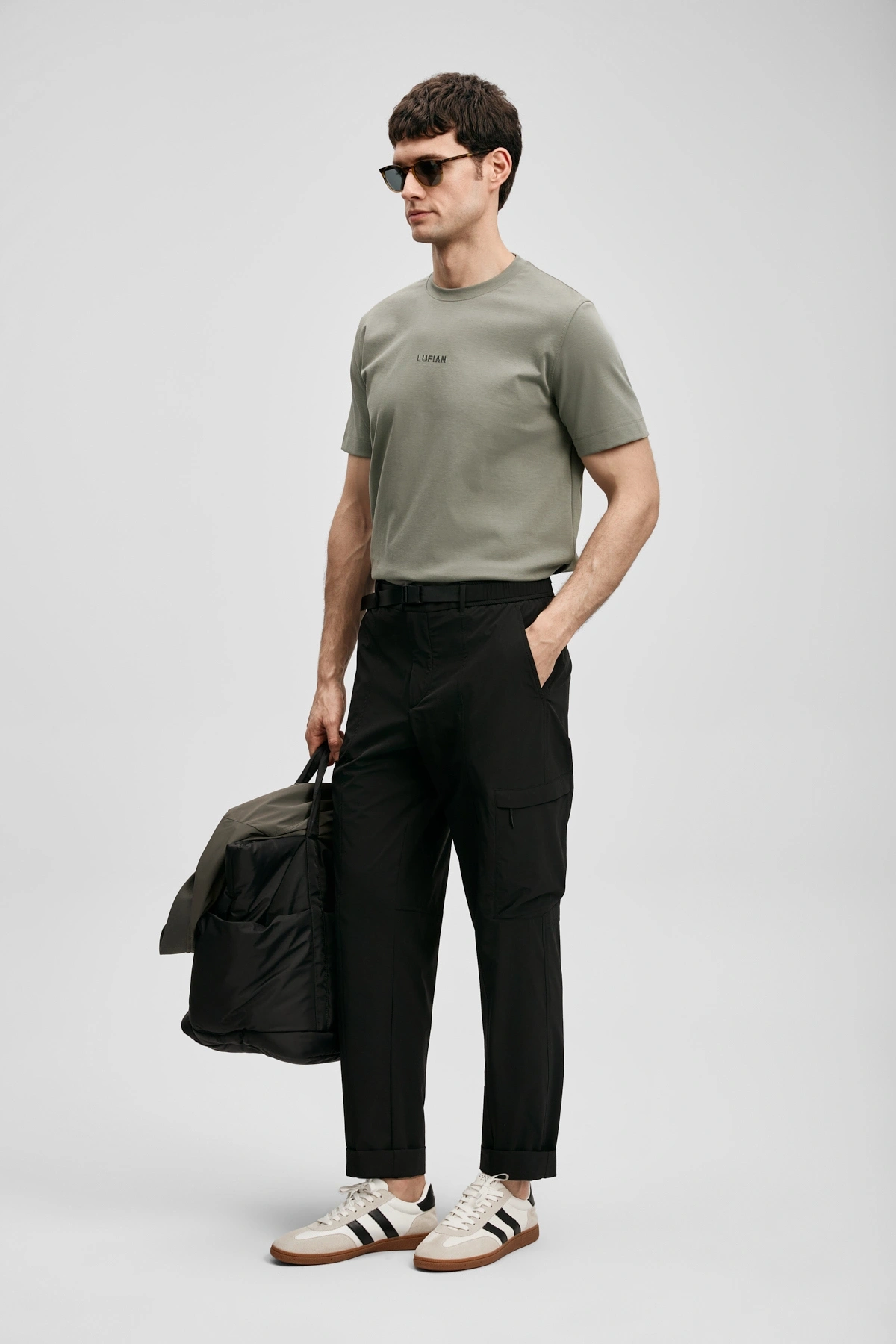 Lufian Marcus Modern Grafik T- Shirt Yeşil