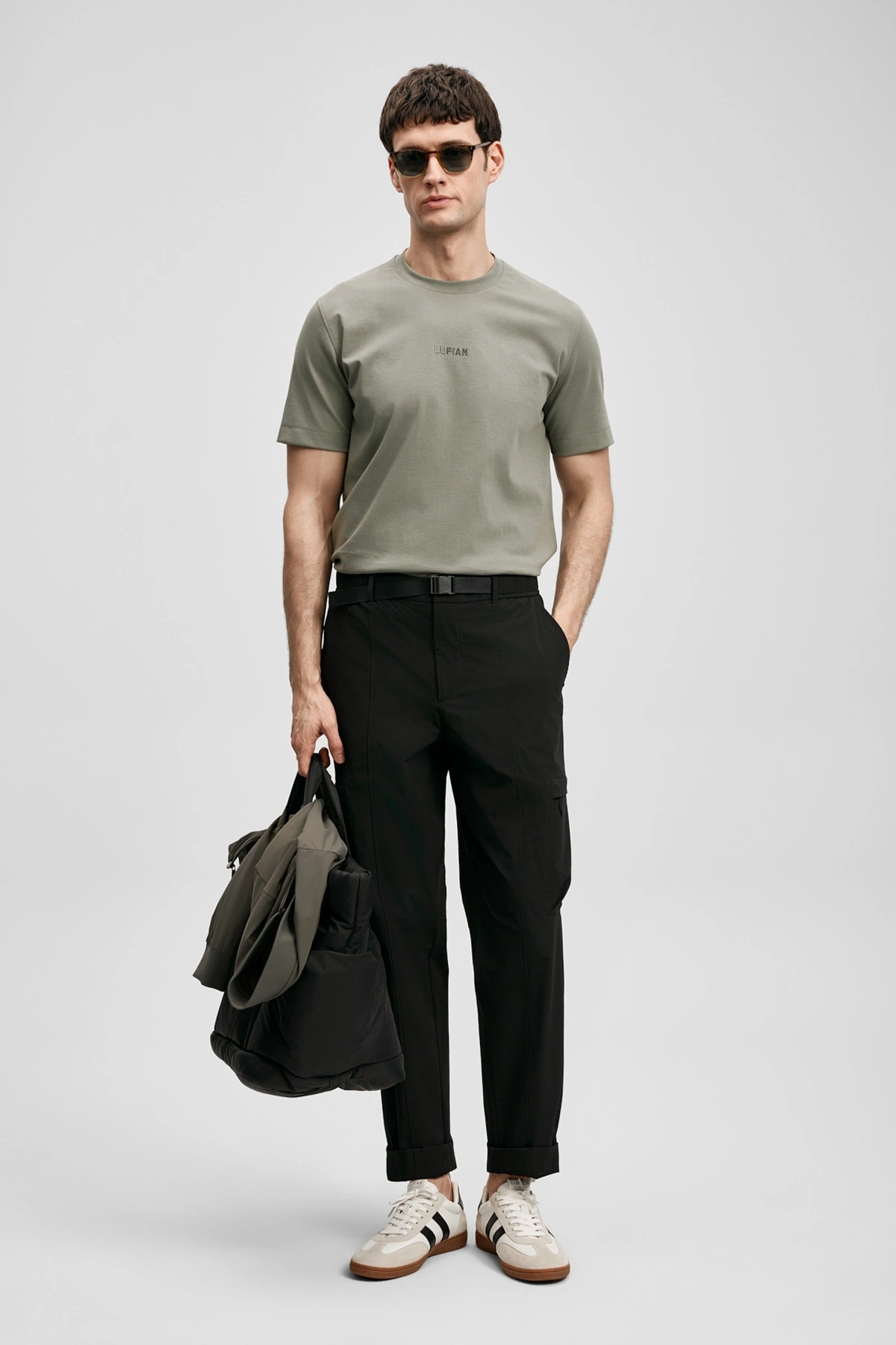 Lufian Marcus Modern Grafik T- Shirt Yeşil