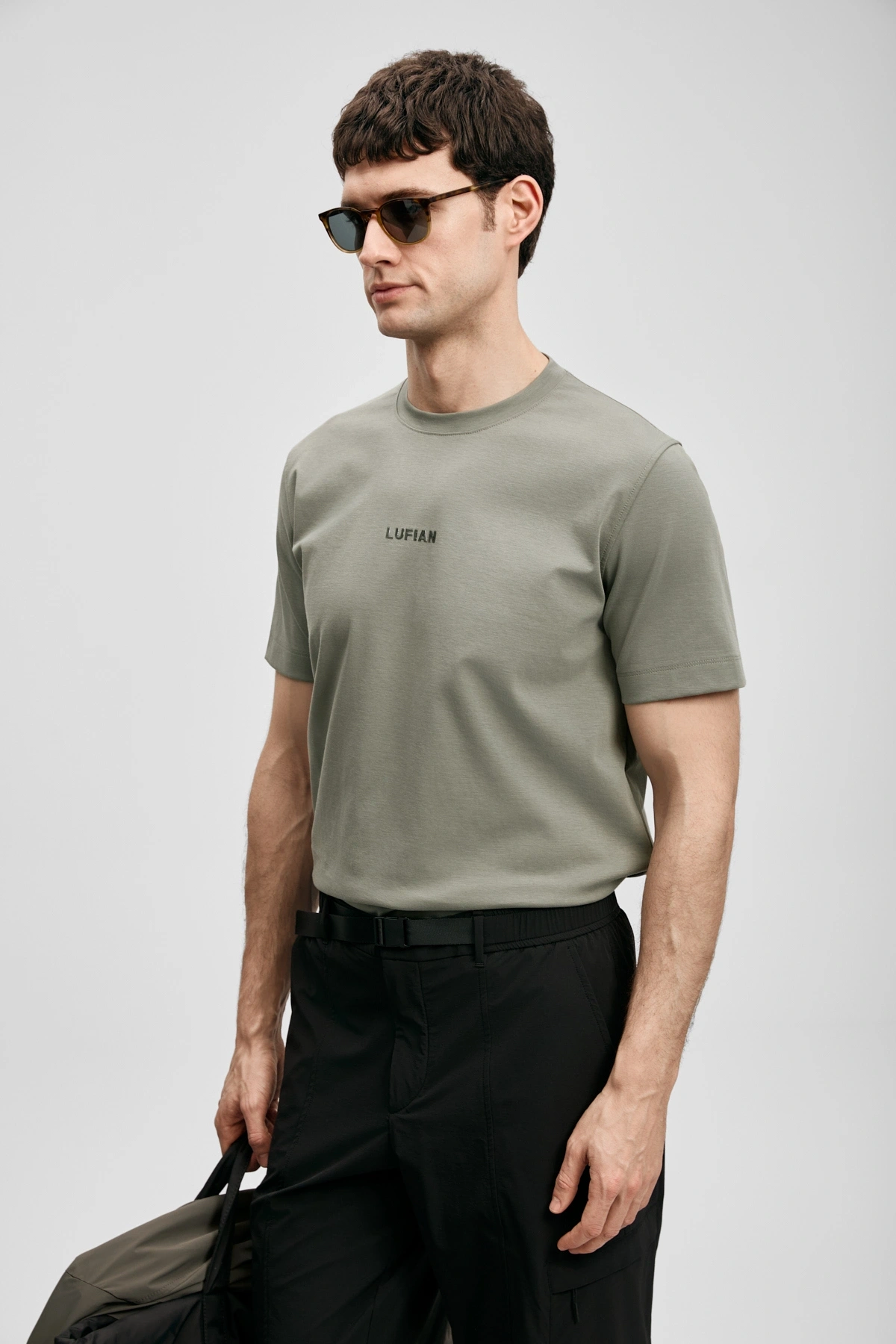 Lufian Marcus Modern Grafik T- Shirt Yeşil