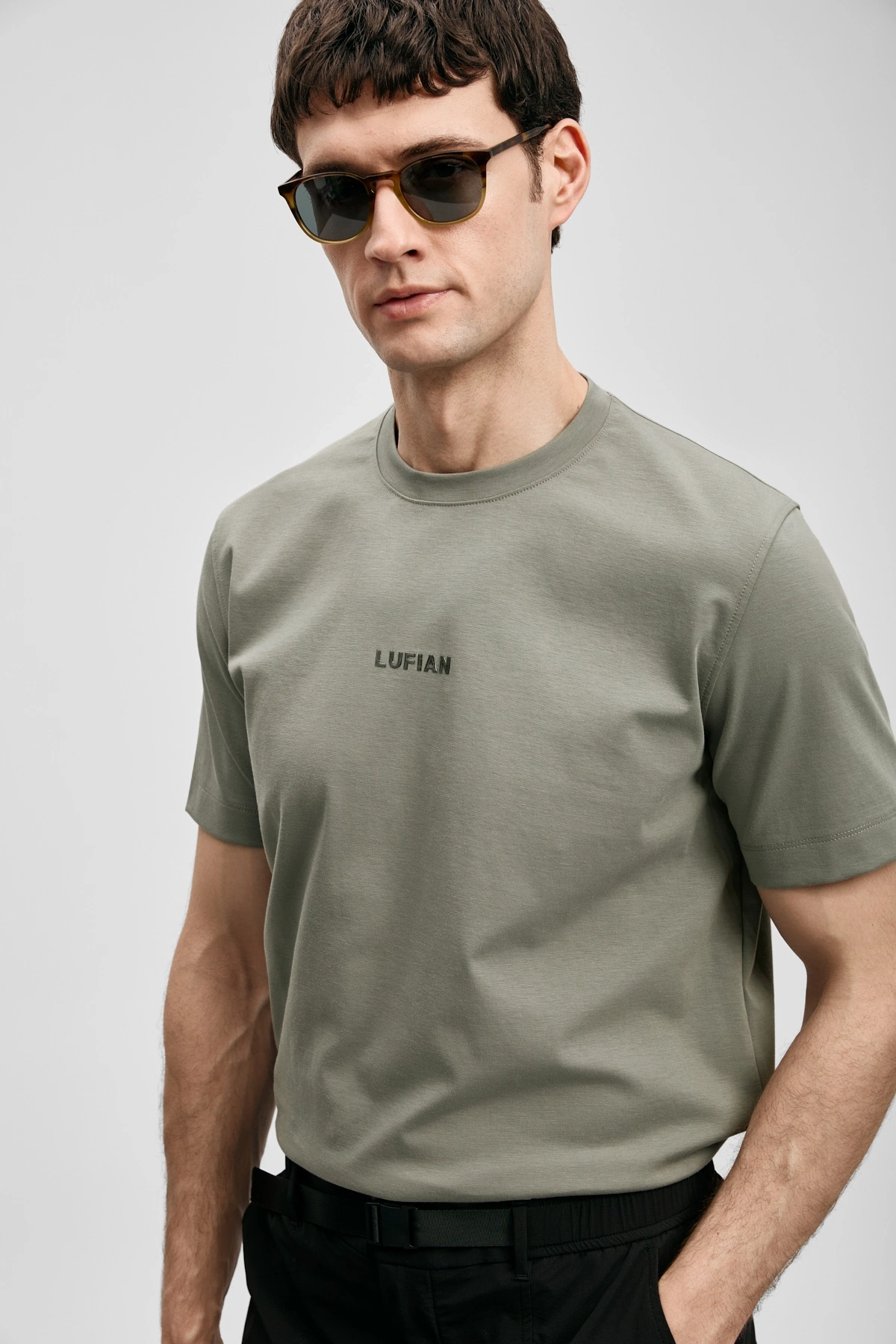 Lufian Marcus Modern Grafik T- Shirt Yeşil