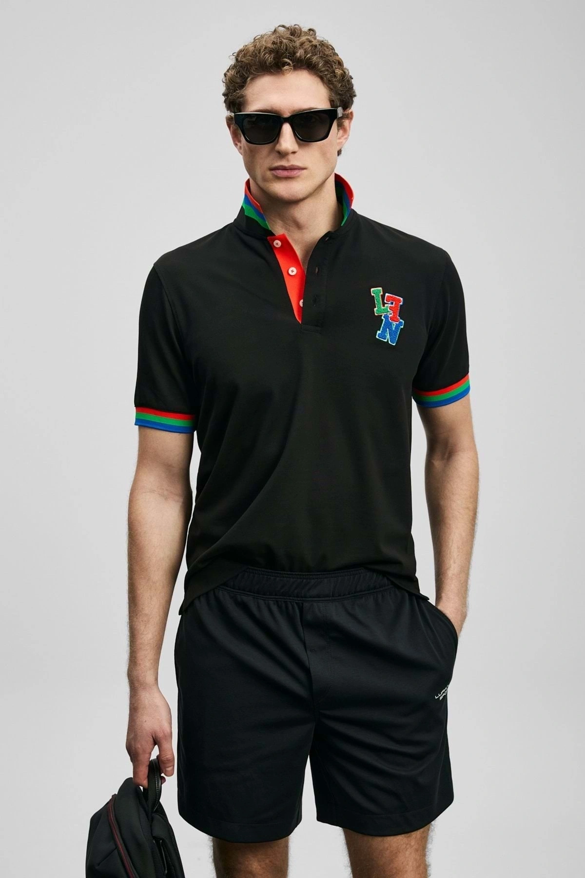 Lufian Fun Smart Erkek Polo Tişört Erkek Tişort SİYAH