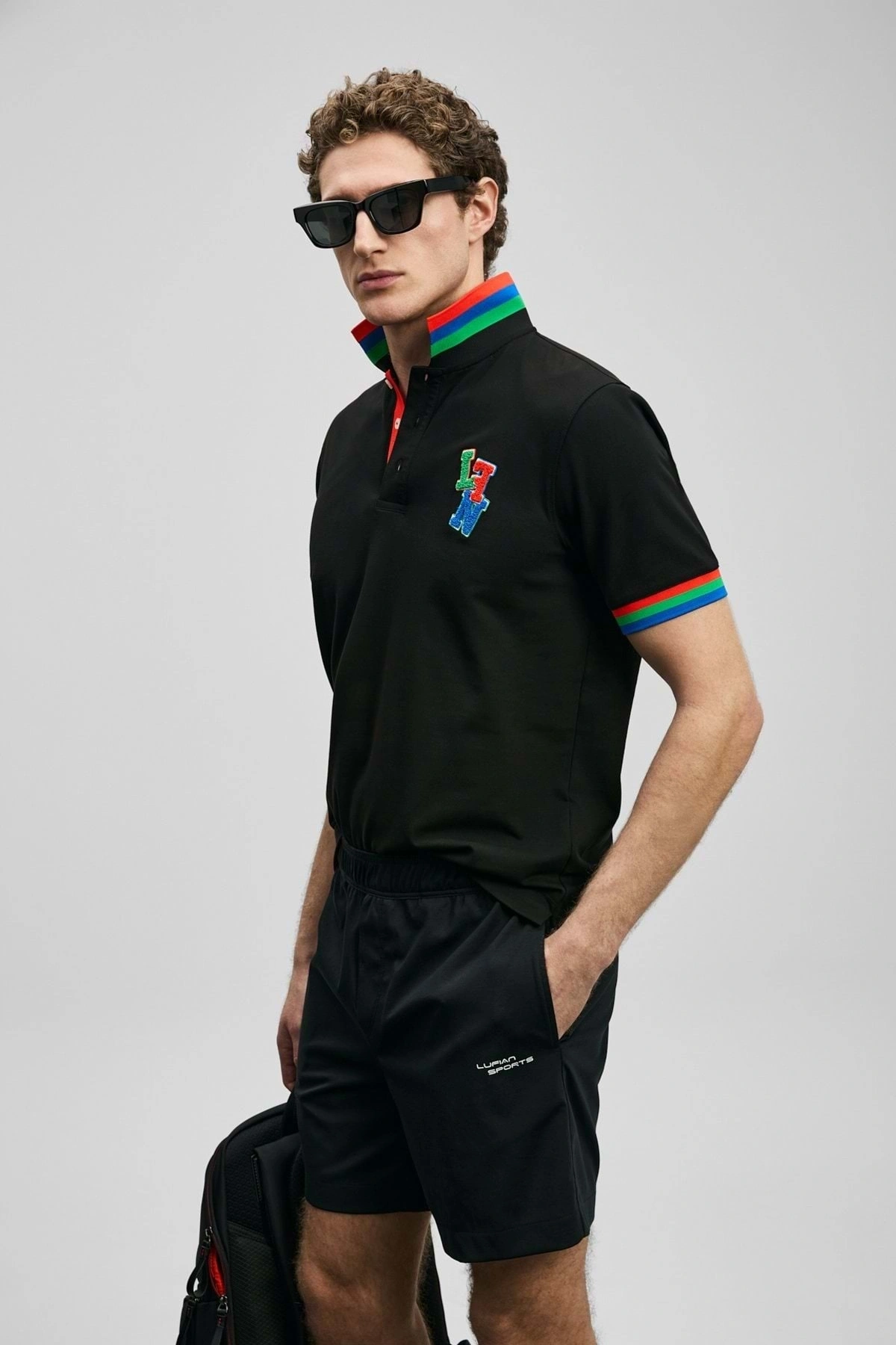 Lufian Fun Smart Erkek Polo Tişört Erkek Tişort SİYAH