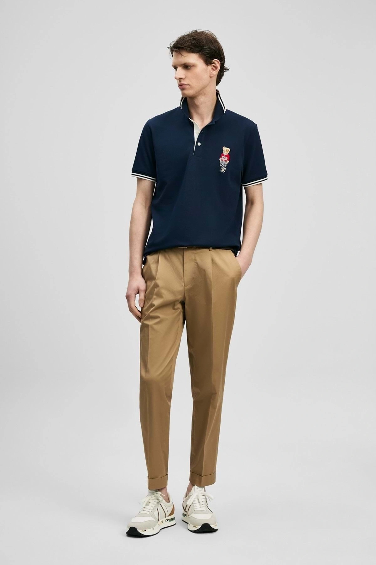 Lufian Brady Smart Erkek Polo Yaka Tişört Erkek Tişort LACİVERT