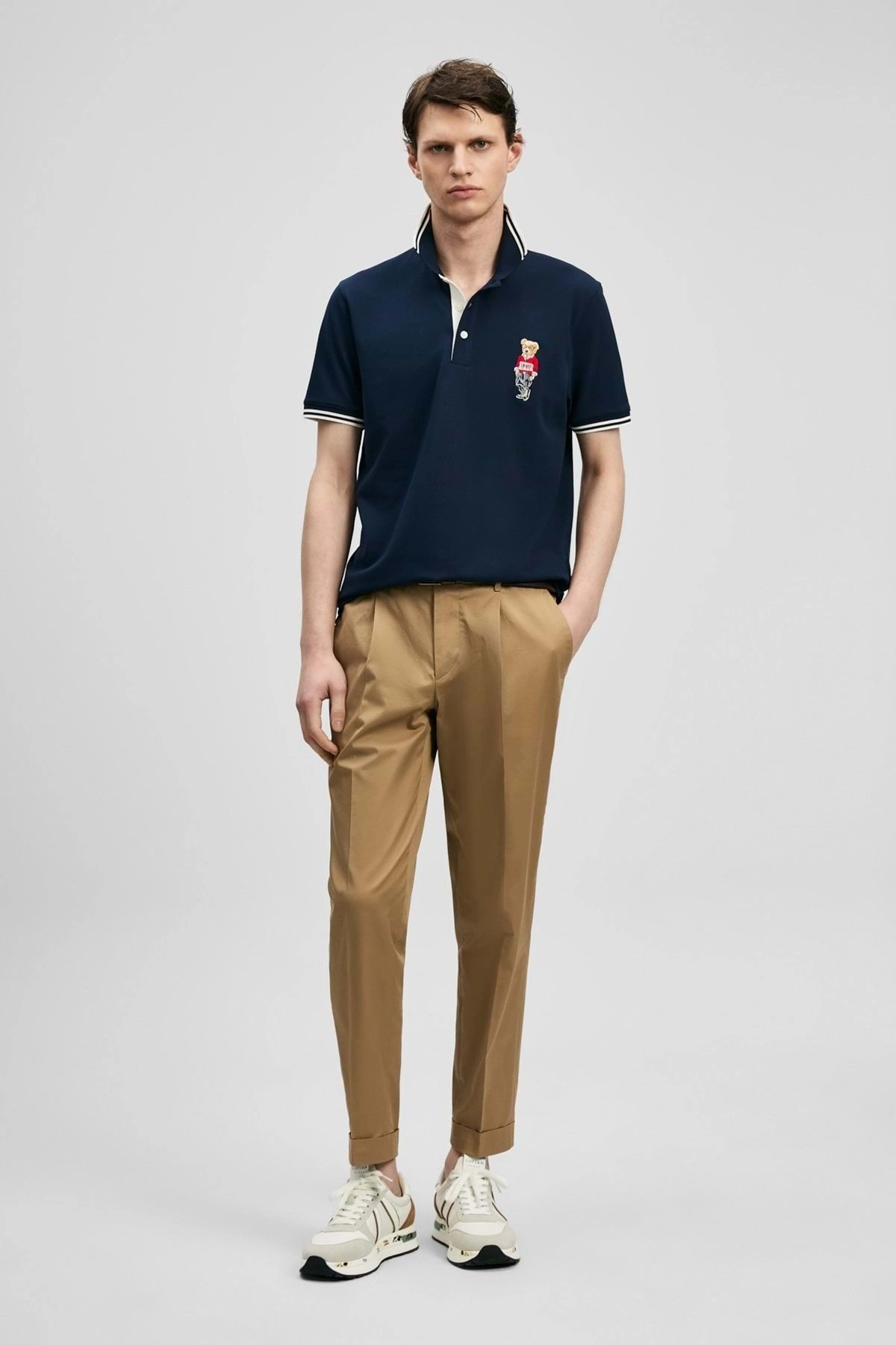 Lufian Brady Smart Erkek Polo Yaka Tişört Erkek Tişort LACİVERT