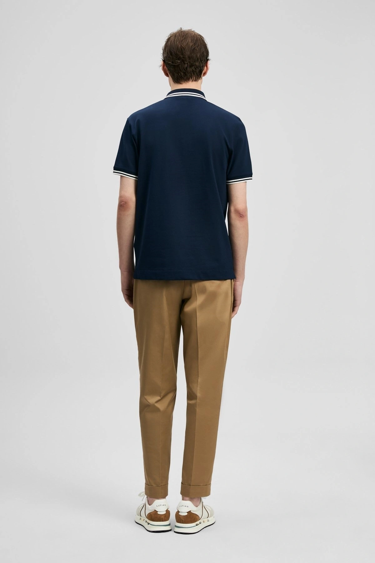 Lufian Brady Smart Erkek Polo Yaka Tişört Erkek Tişort LACİVERT