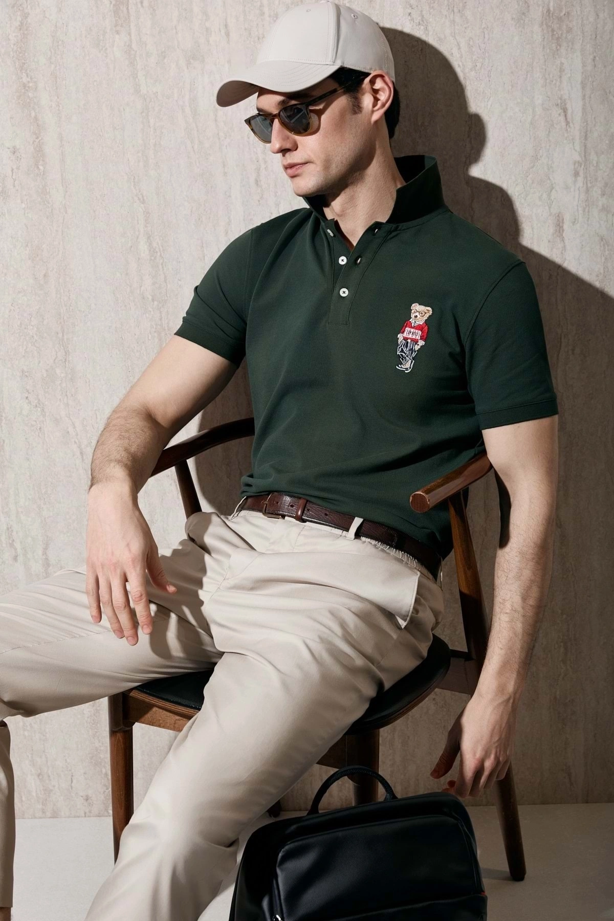 Lufian Brady Smart Erkek Polo Yaka Tişört Erkek Tişort HAKİ