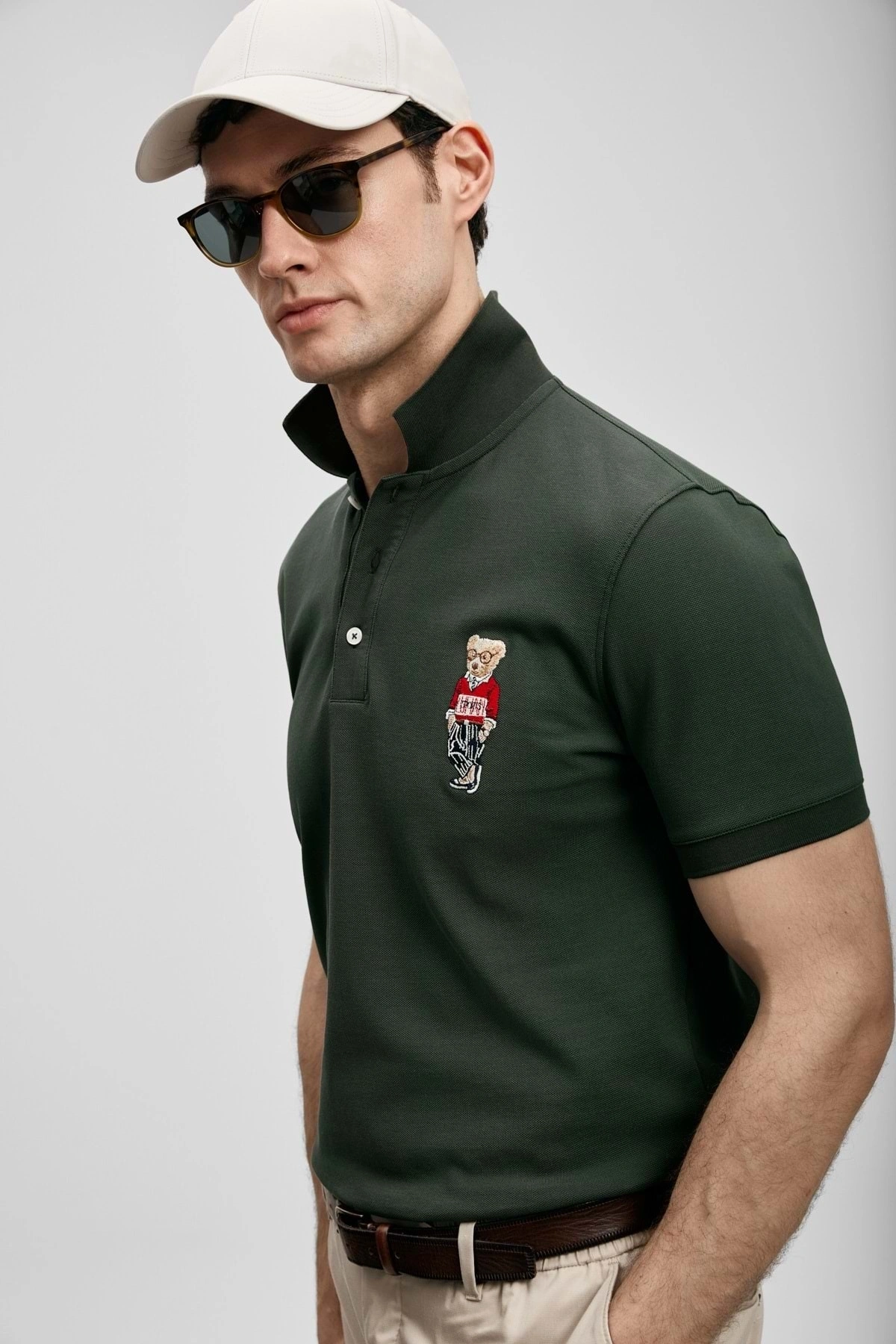 Lufian Brady Smart Erkek Polo Yaka Tişört Erkek Tişort HAKİ