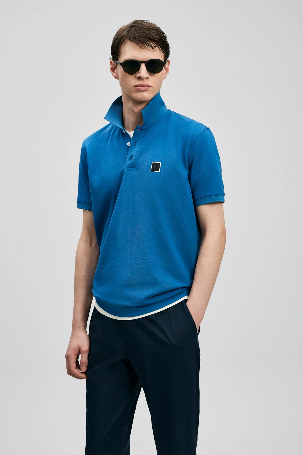 Lufian Carter Smart Erkek Polo Tişört Mavi