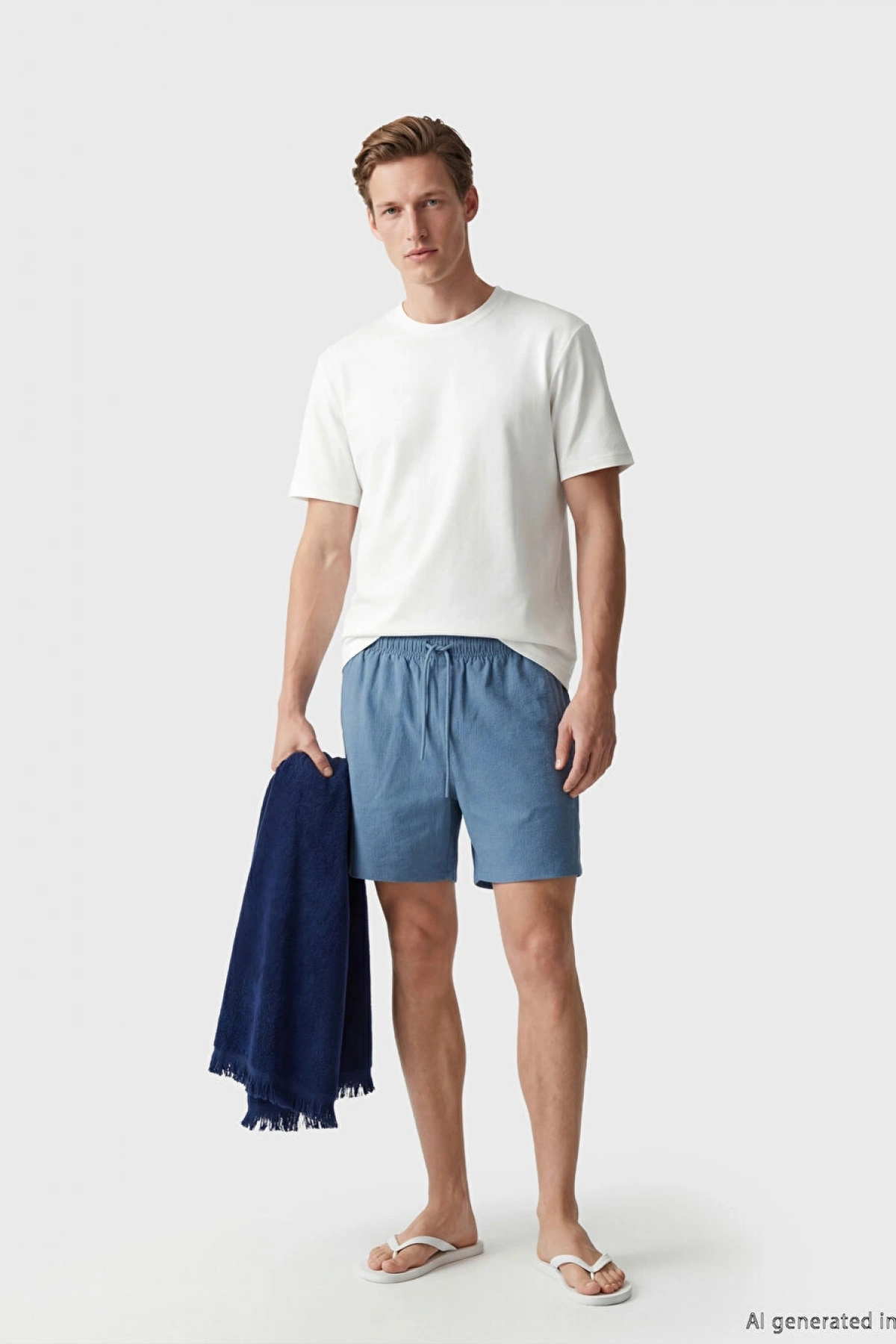 LCW SWIMWEAR Mavi Kısa Boy Erkek Deniz Şortu