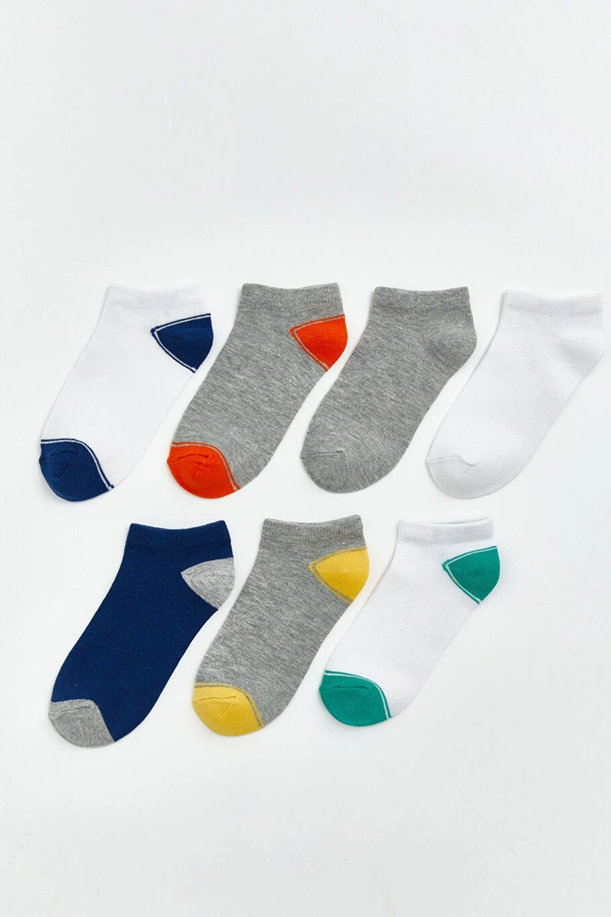 LCW Kids Karışık Renk Bloklu Erkek Çocuk Patik Çorap 7li