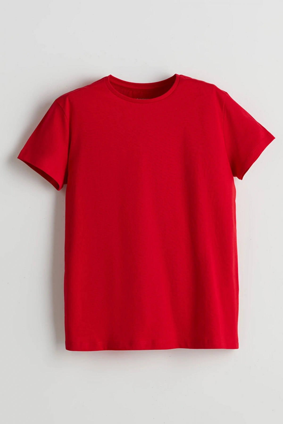 LCW Kids Kırmızı Bisiklet Yaka Düz Penye Kız Çocuk Tişört