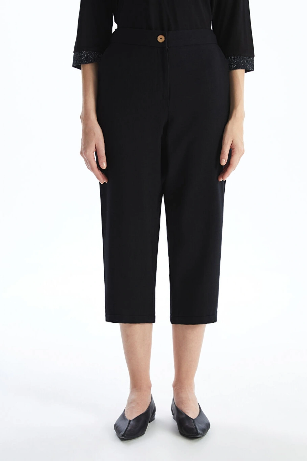 LCW Grace Siyah Beli Lastikli Kadın Kapri