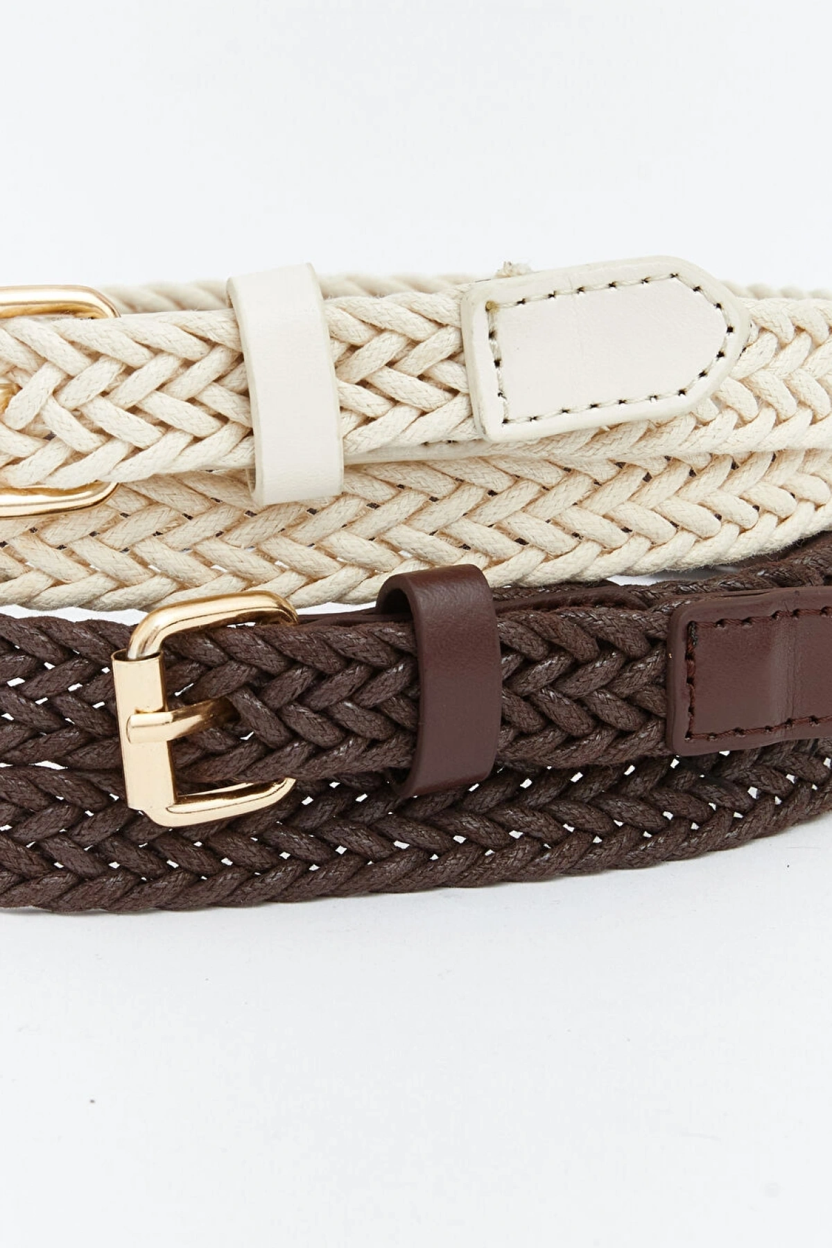 LCW ACCESSORIES Kahverengi Örgü Desenli Kadın Kemer 2li