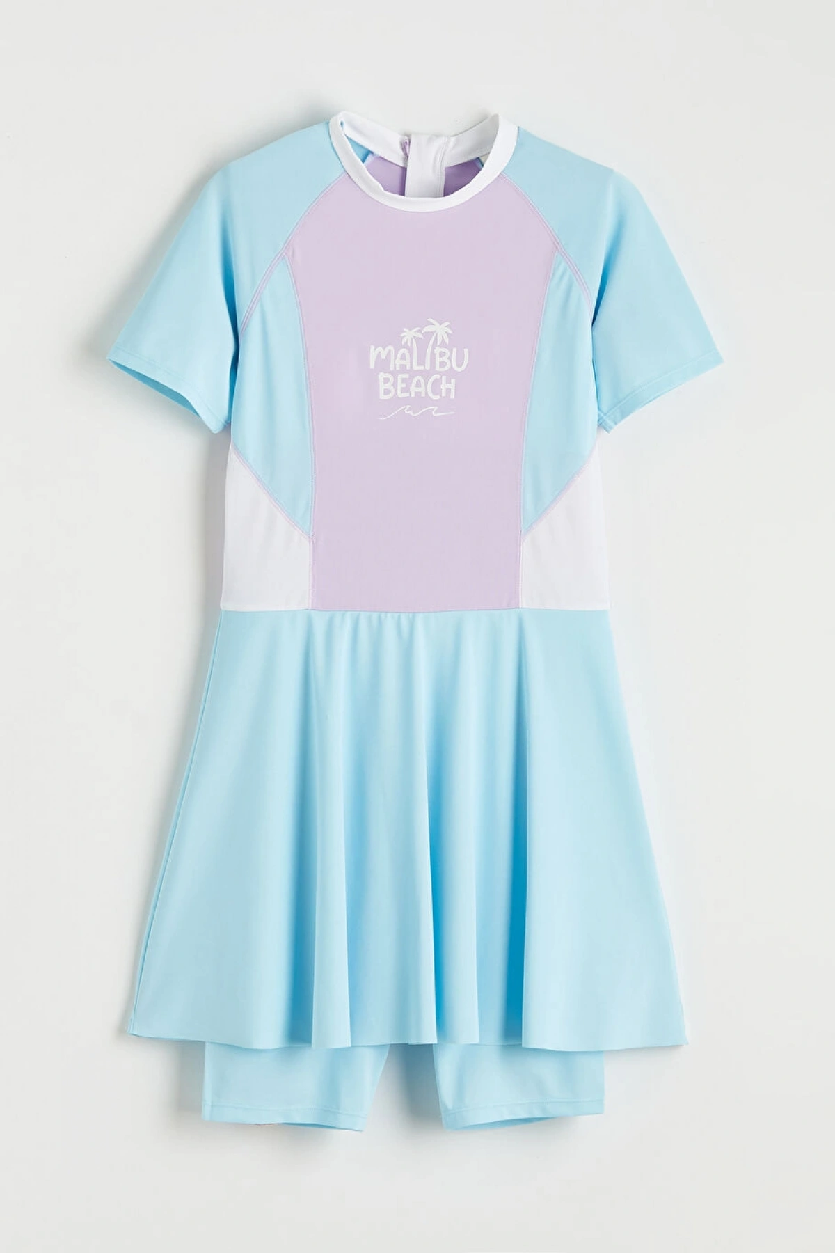 LCW Kids Mavi Baskılı Kız Çocuk Mayo