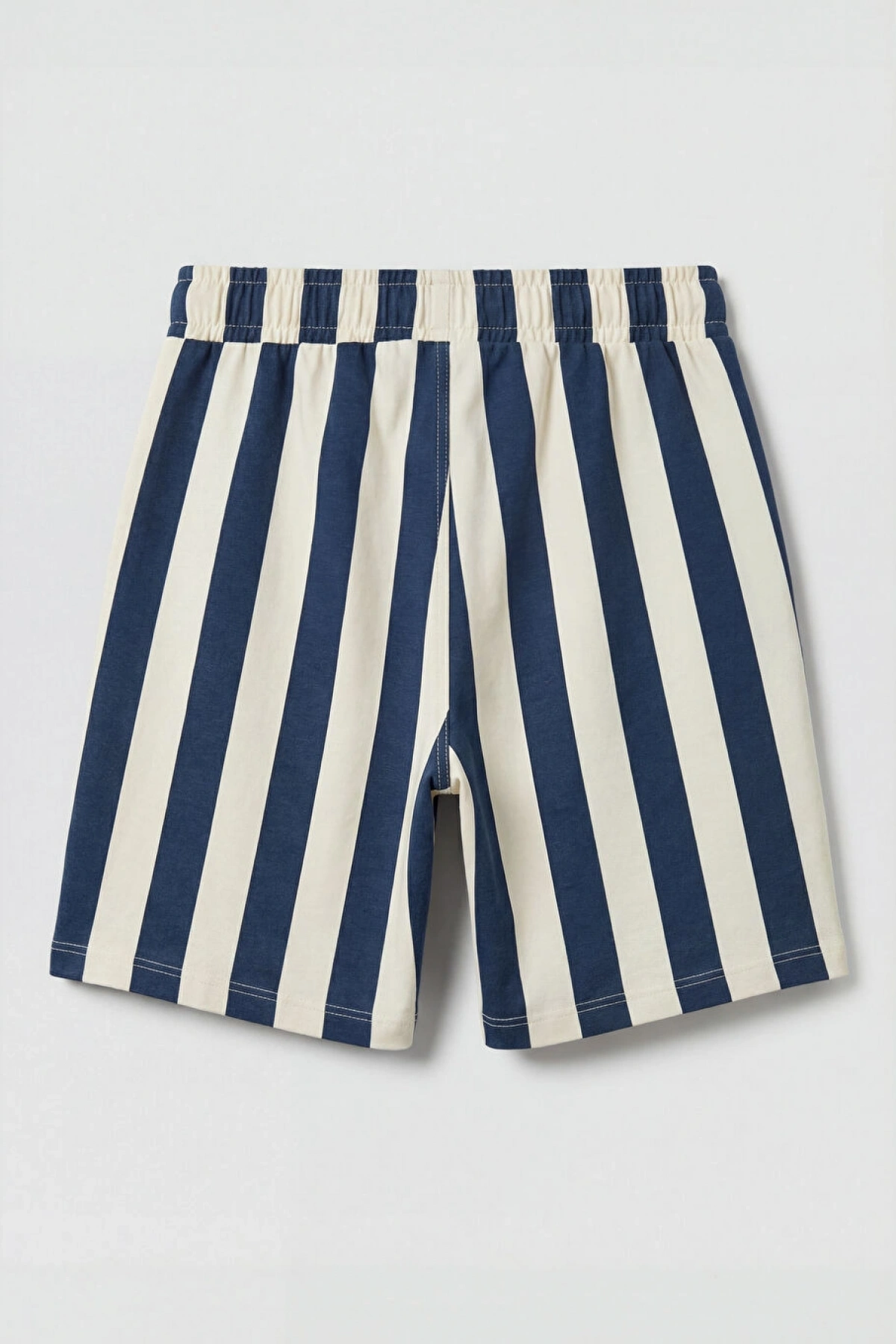 LCW Kids Indigo Beli Bağcıklı Çizgili Erkek Çocuk Şort