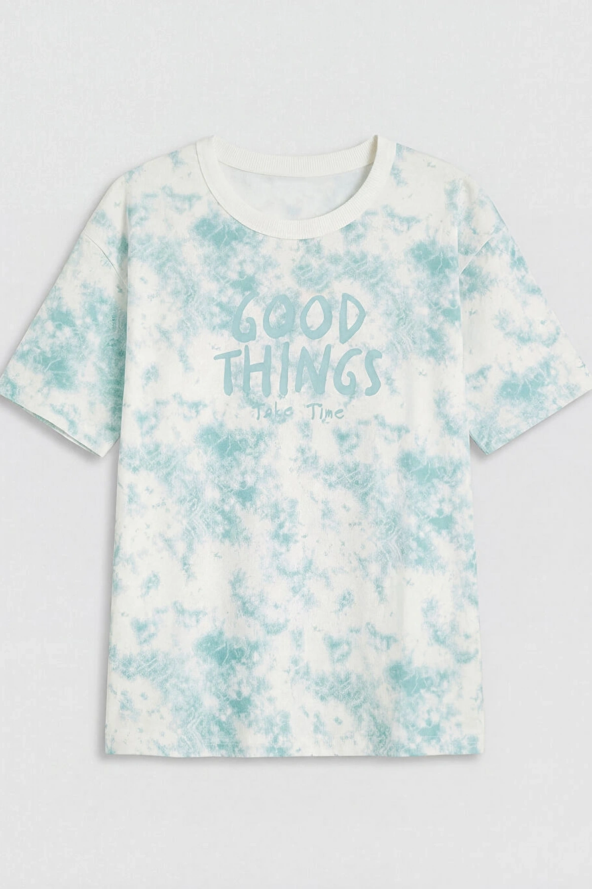 LCW Kids Turkuaz Batik Desenli Erkek Çocuk Şortlu Takım