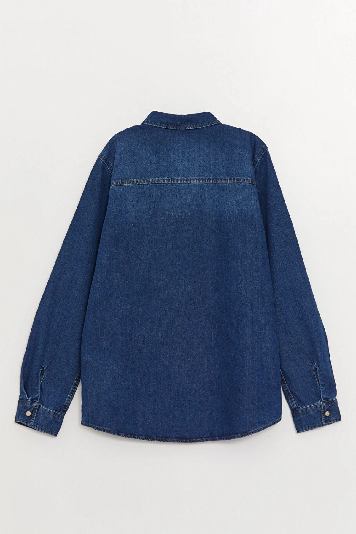 LCW Kids Indigo Basic Uzun Kollu Erkek Çocuk Jean Gömlek
