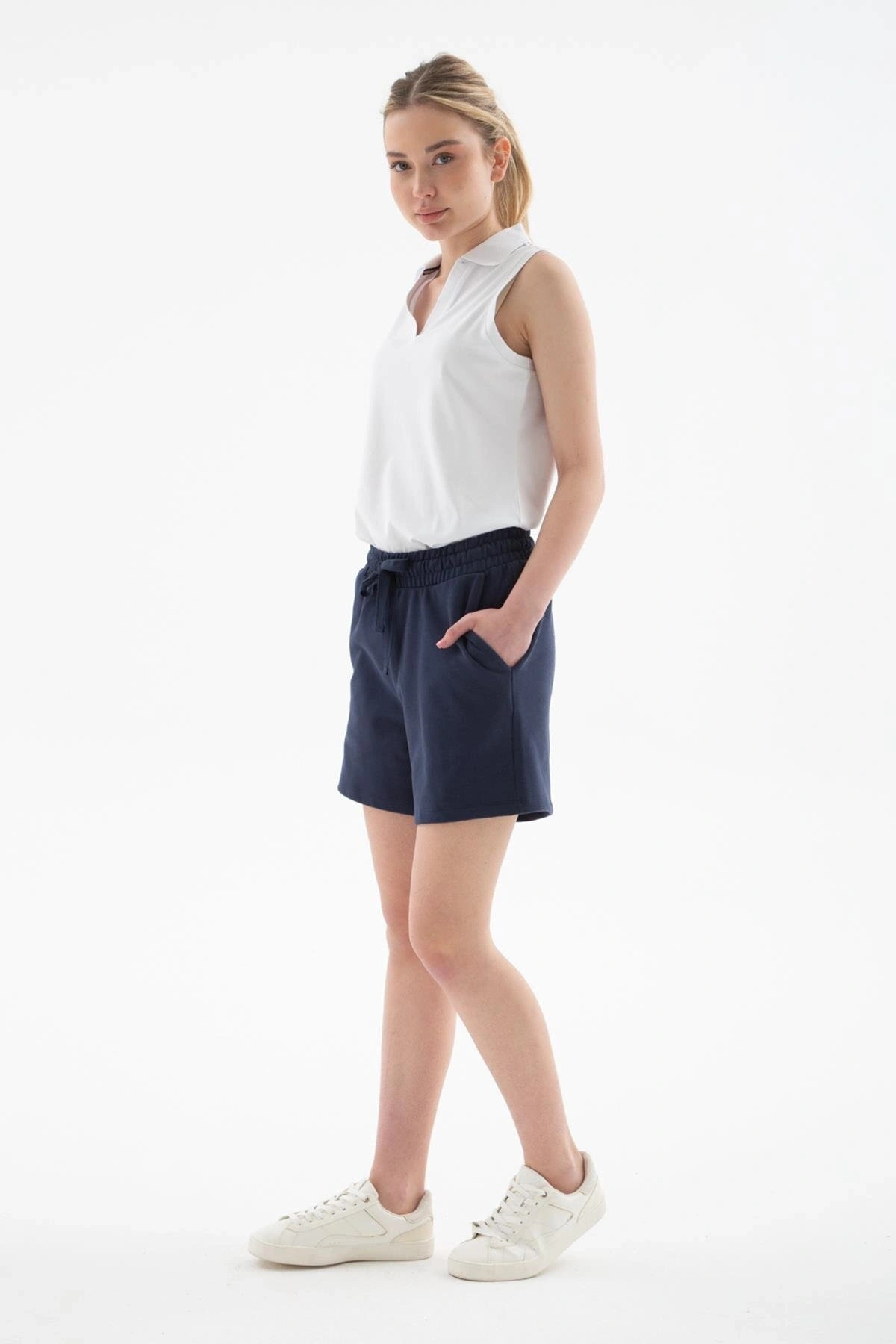 Fashion Friends Rahat Lastikli Şort Lacivert