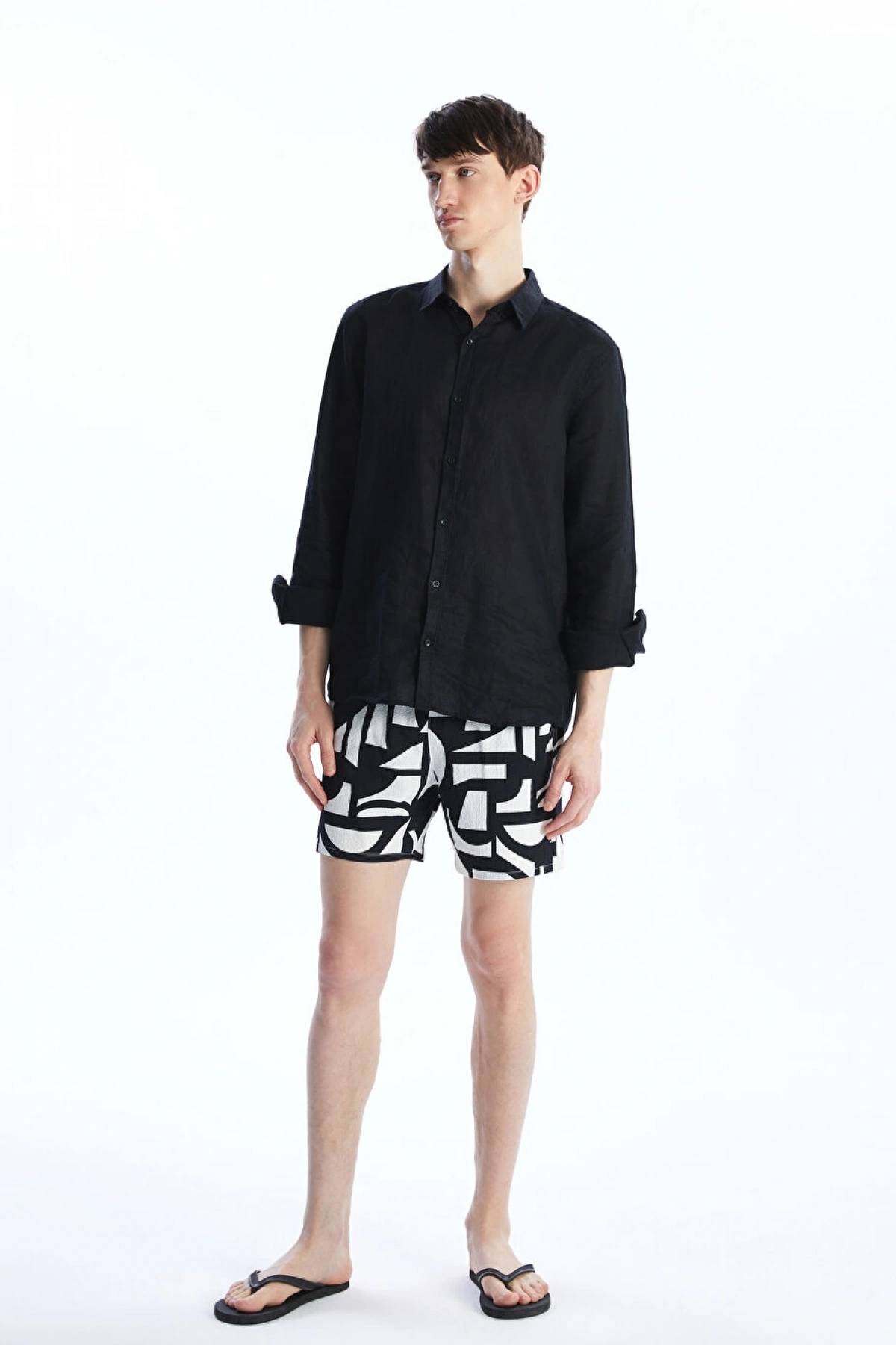 XSIDE Kısa Boy Desenli Erkek Deniz Şortu